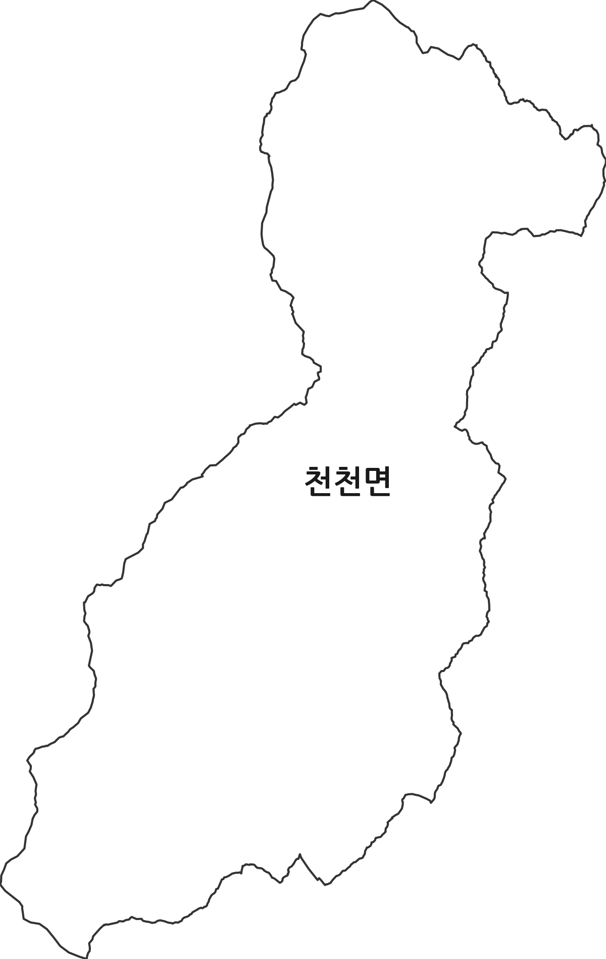 전북특별자치도 장수군 천천면 행정동 행정구역 경계 지도