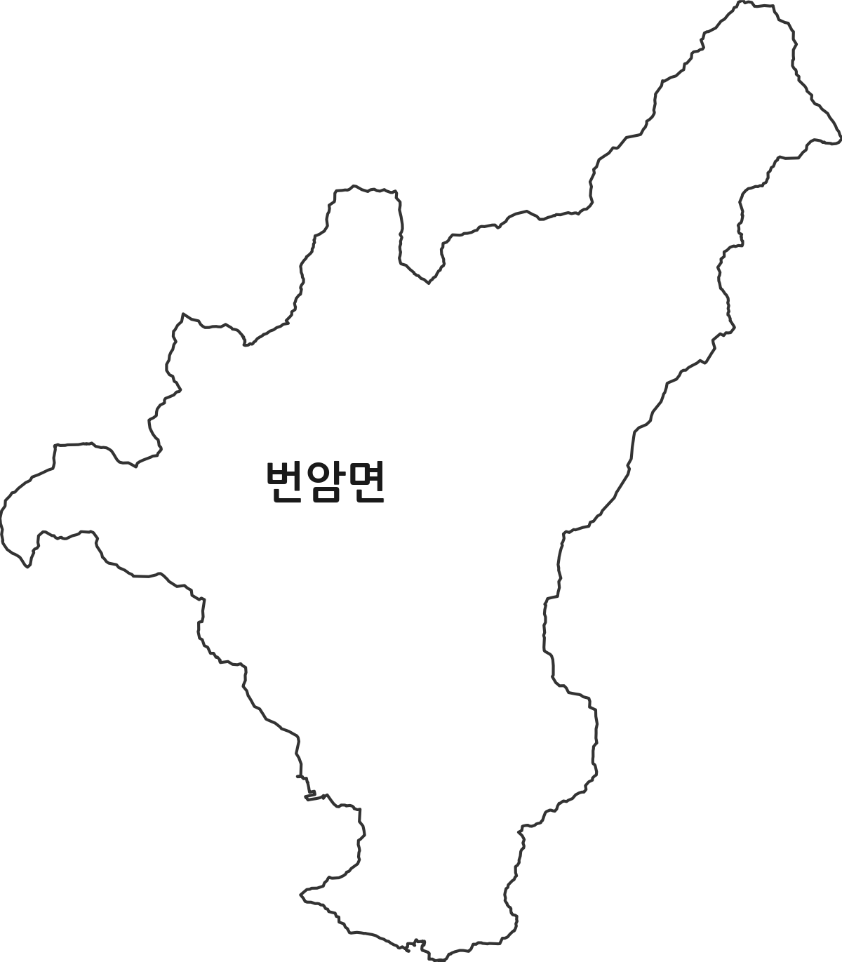 전북특별자치도 장수군 번암면 법정동 행정구역 경계 지도