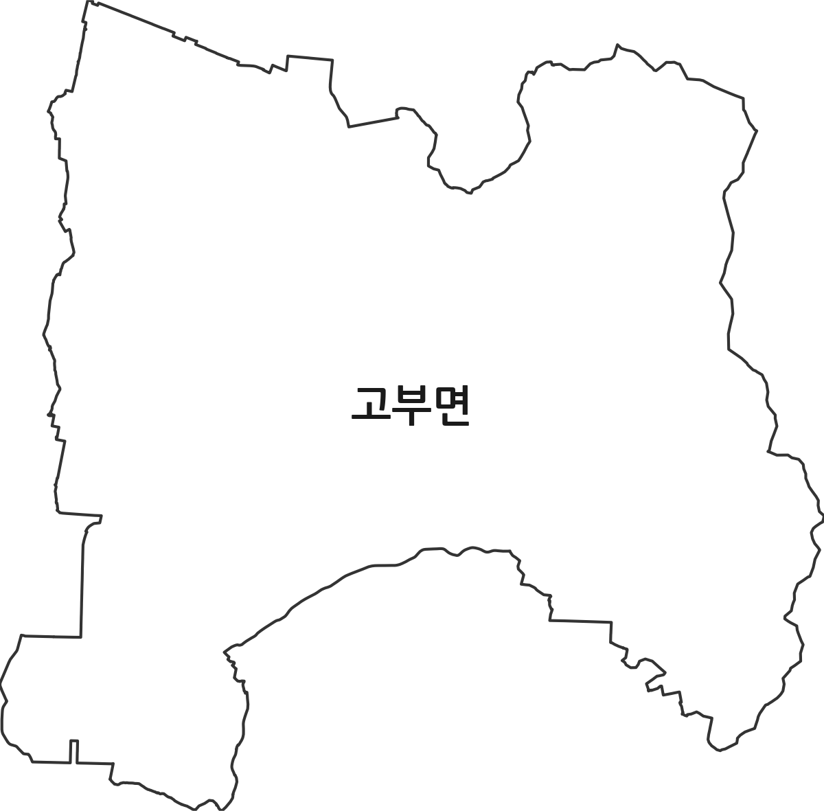 전북특별자치도 정읍시 고부면 행정동 행정구역 경계 지도