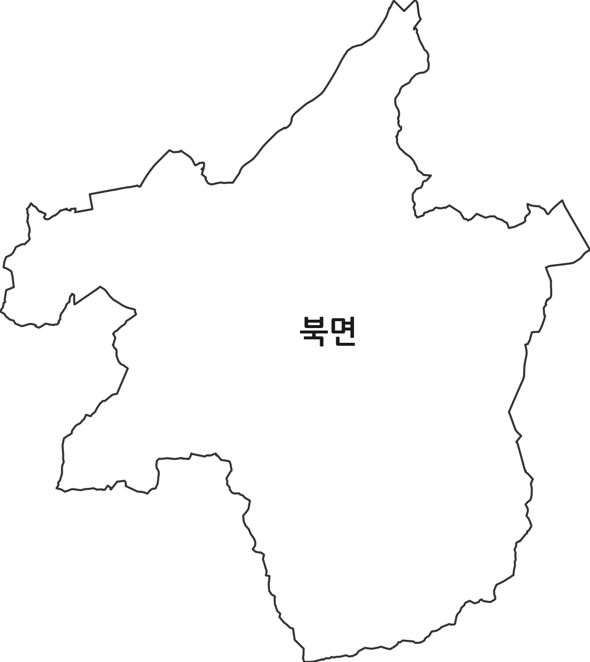 전북특별자치도 정읍시 북면 행정동 행정구역 경계 지도