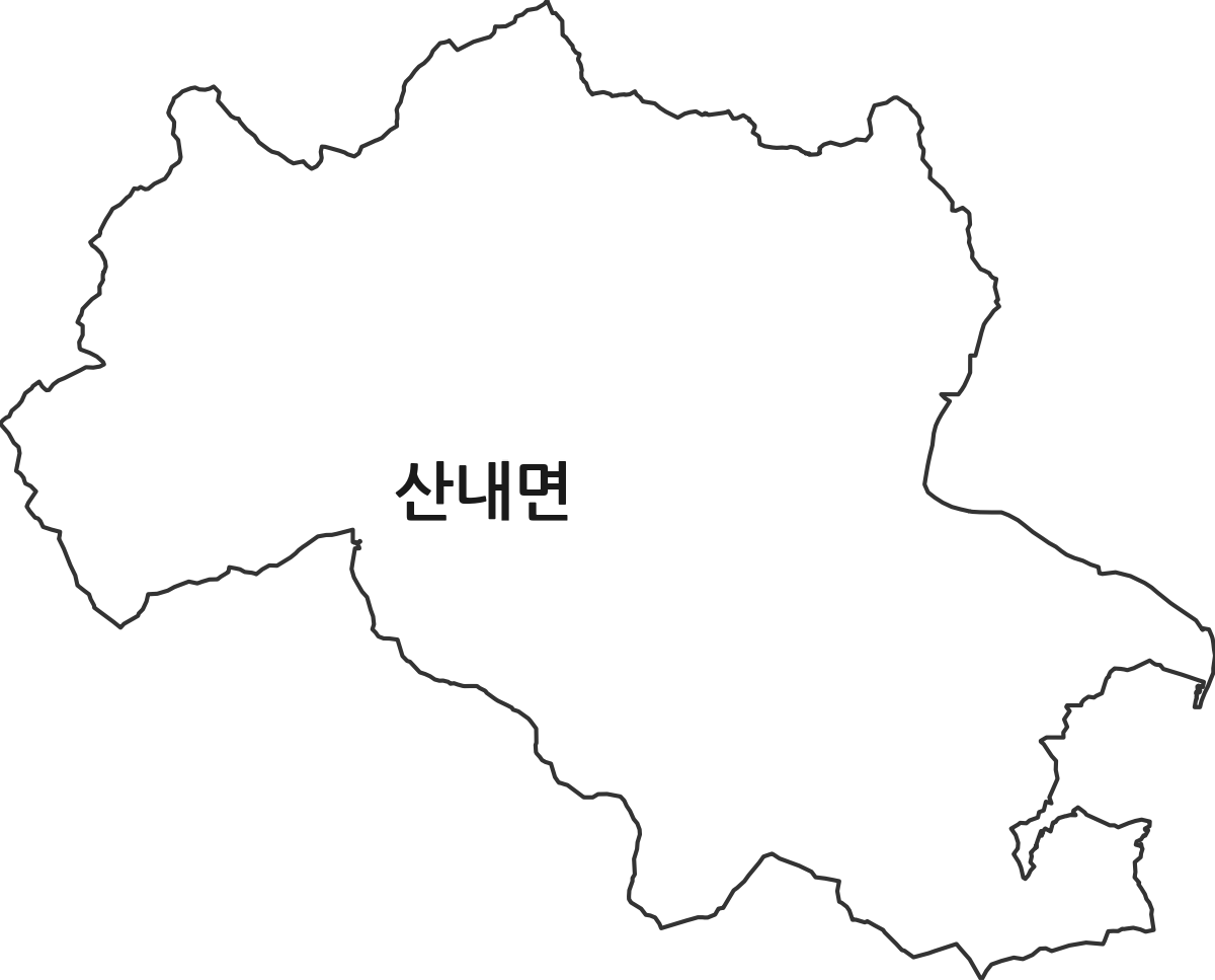 전북특별자치도 정읍시 산내면 행정동 행정구역 경계 지도