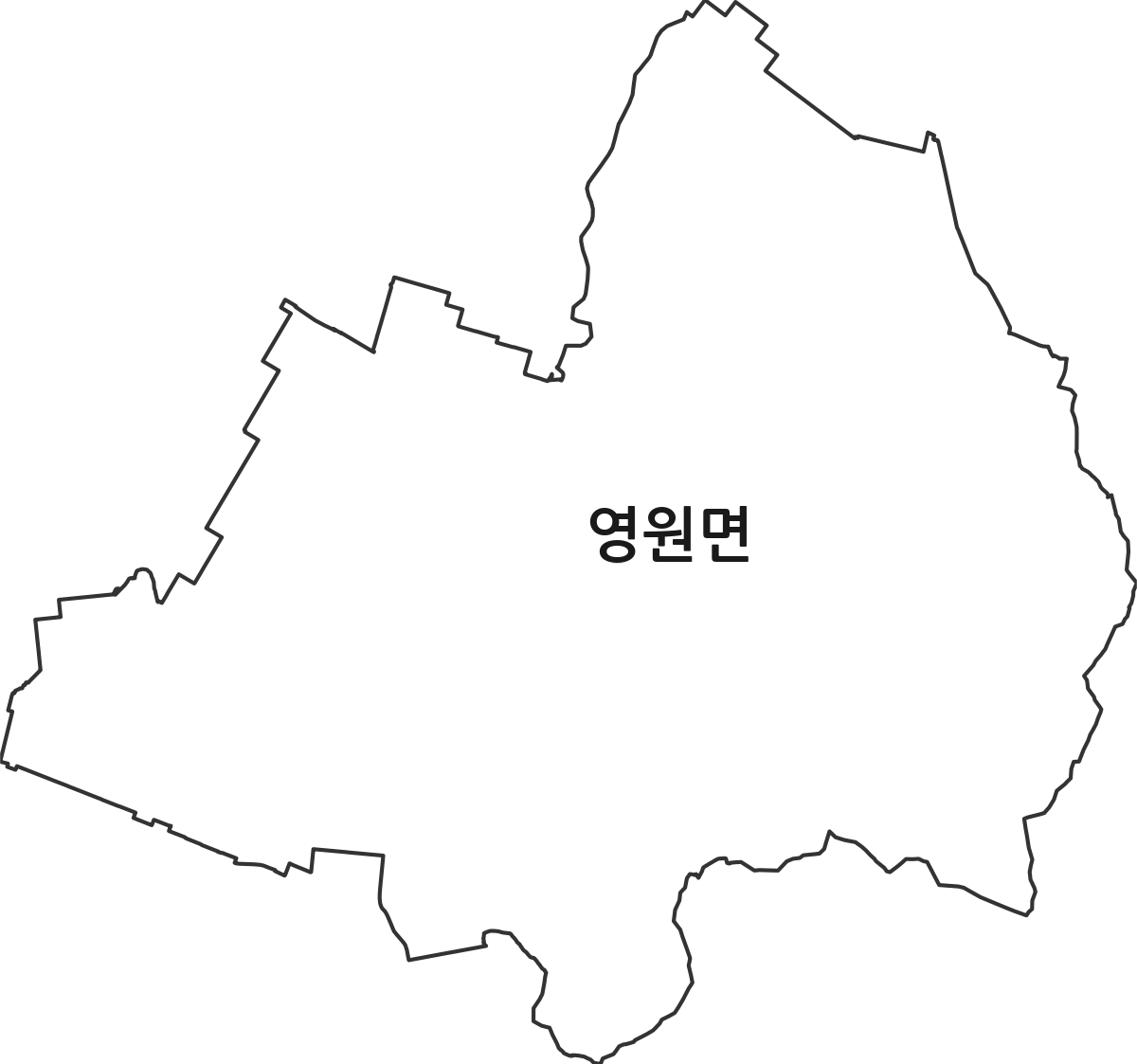 전북특별자치도 정읍시 영원면 행정동 행정구역 경계 지도