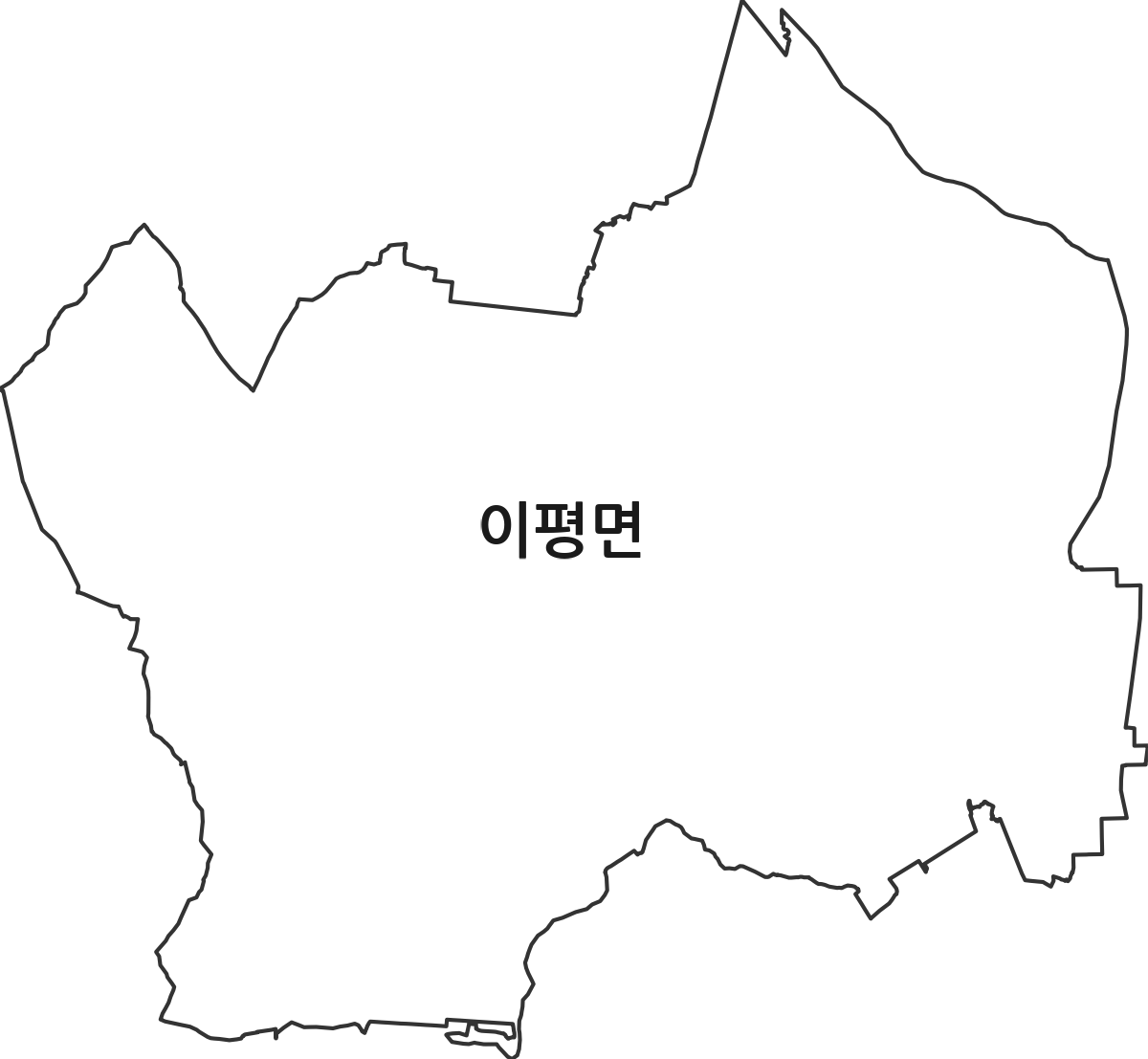 전북특별자치도 정읍시 이평면 행정동 행정구역 경계 지도