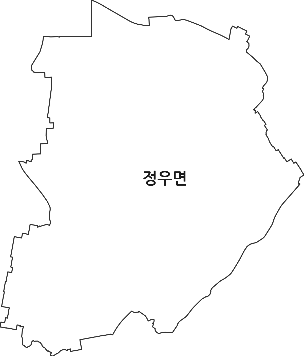 전북특별자치도 정읍시 정우면 행정동 행정구역 경계 지도