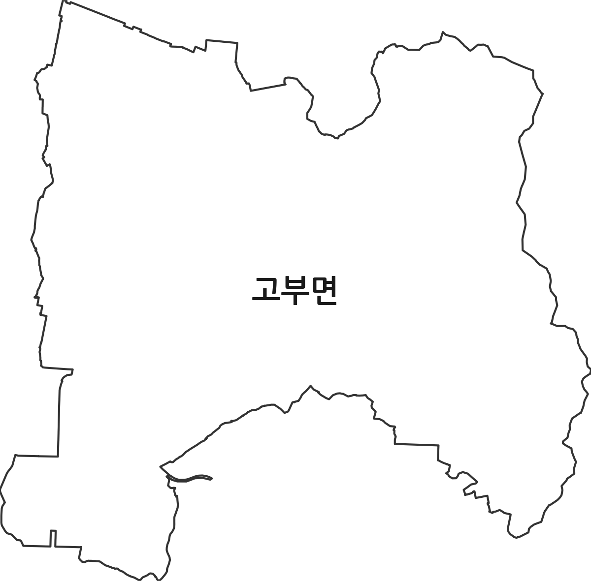 전북특별자치도 정읍시 고부면 법정동 행정구역 경계 지도
