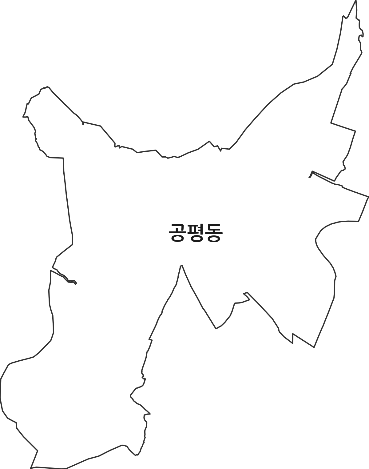 전북특별자치도 정읍시 공평동 법정동 행정구역 경계 지도