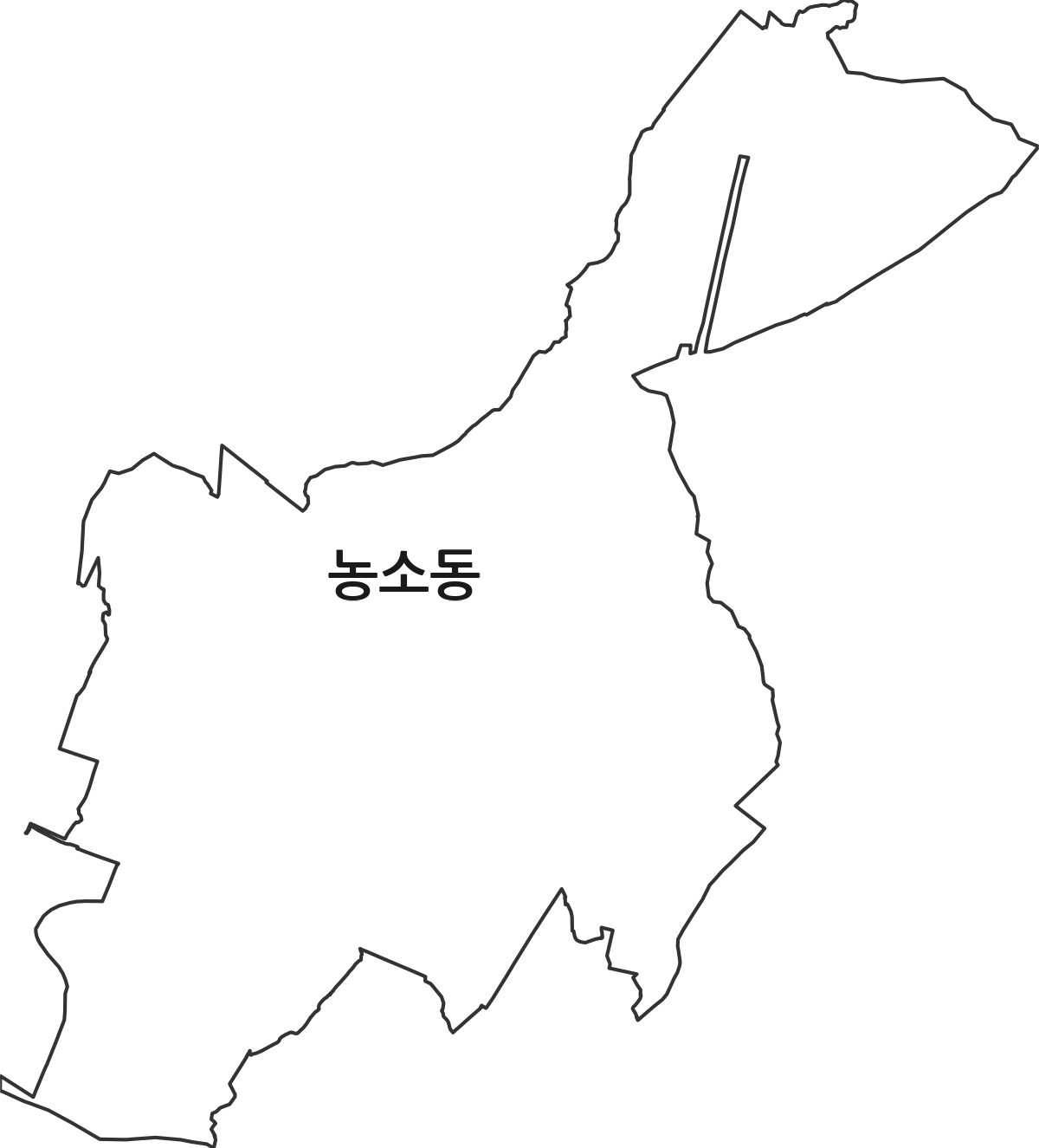 전북특별자치도 정읍시 농소동 법정동 행정구역 경계 지도