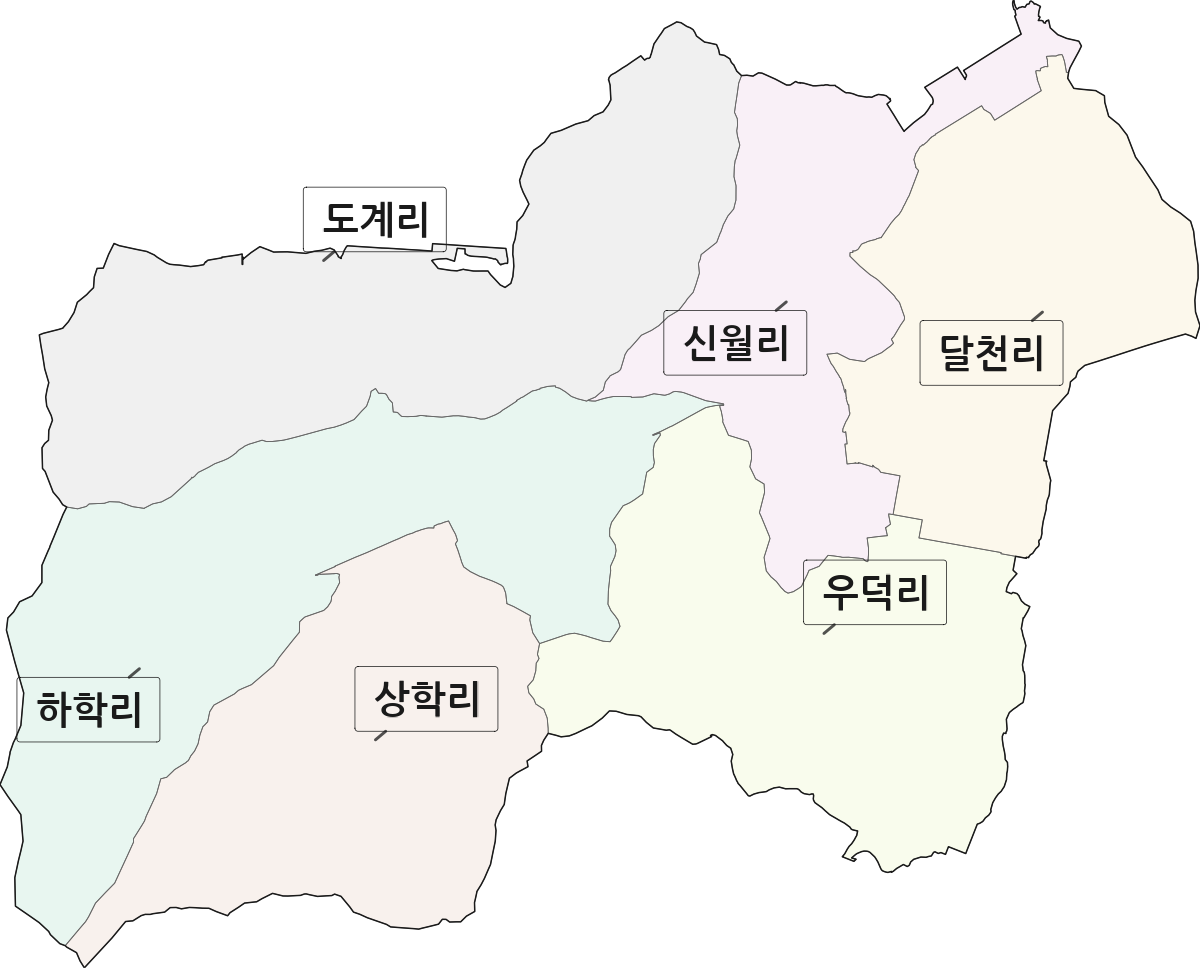 전북특별자치도 정읍시 덕천면 법정동 리 구분 행정구역 경계 지도