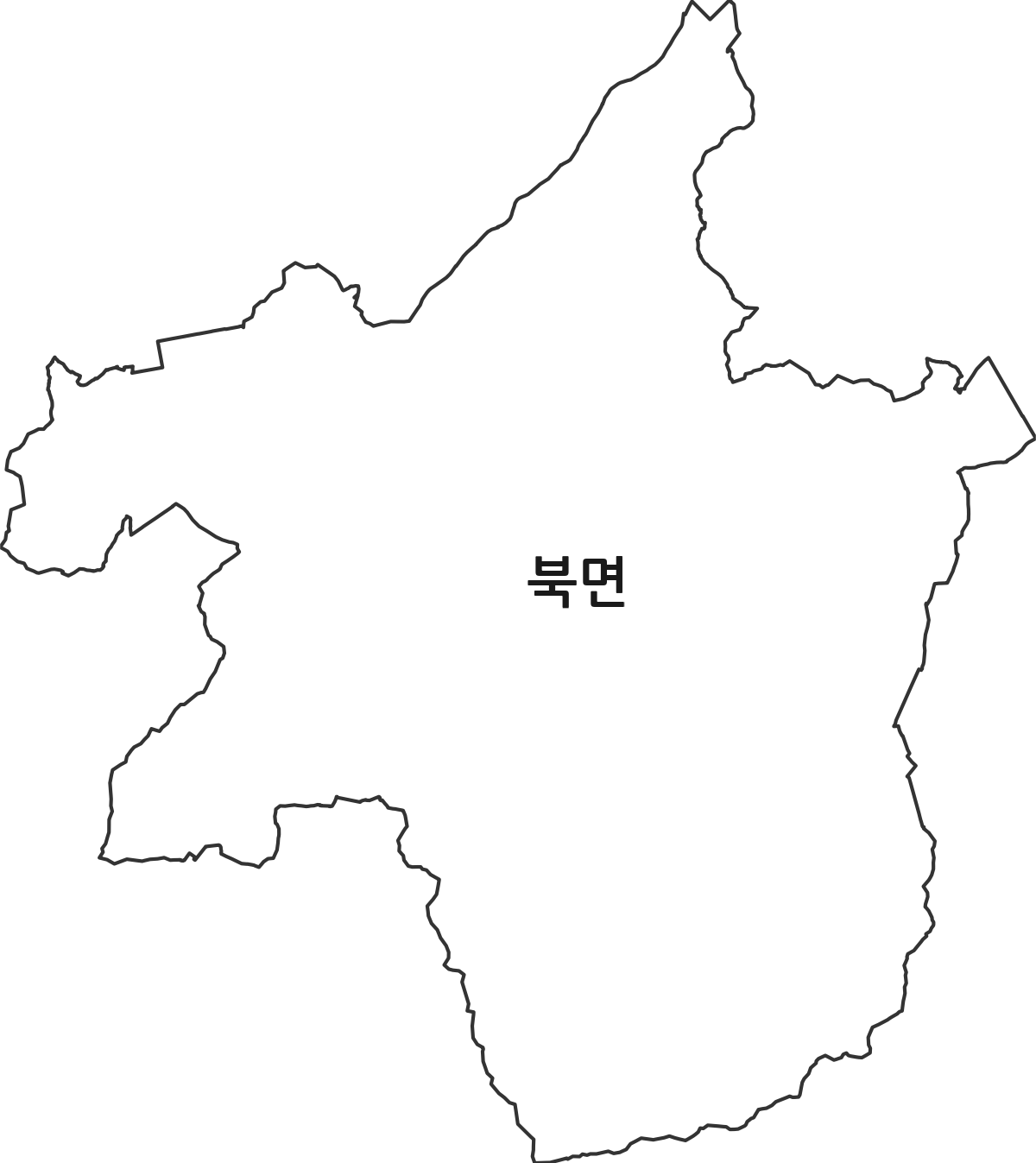 전북특별자치도 정읍시 북면 법정동 행정구역 경계 지도