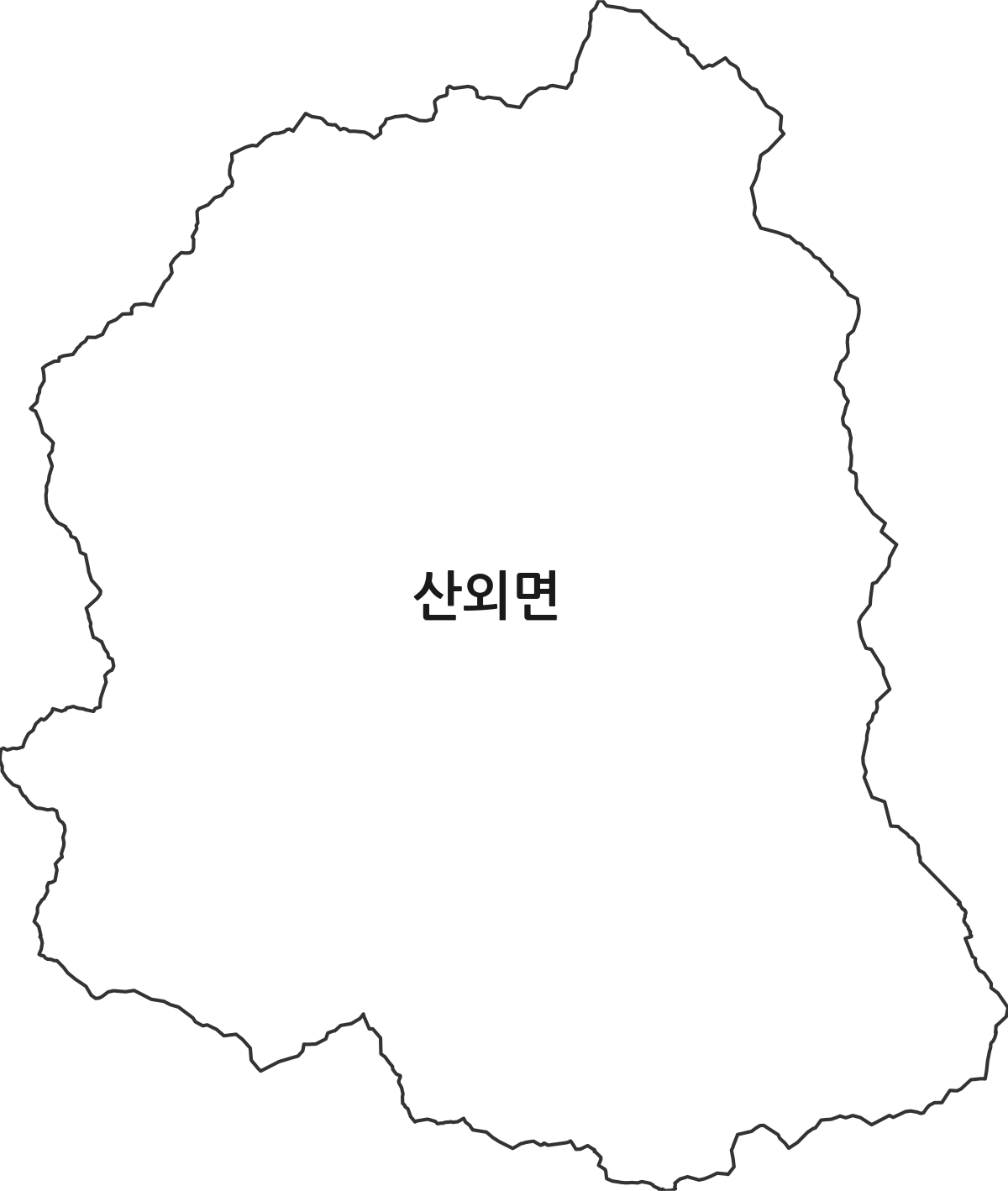 전북특별자치도 정읍시 산외면 법정동 행정구역 경계 지도