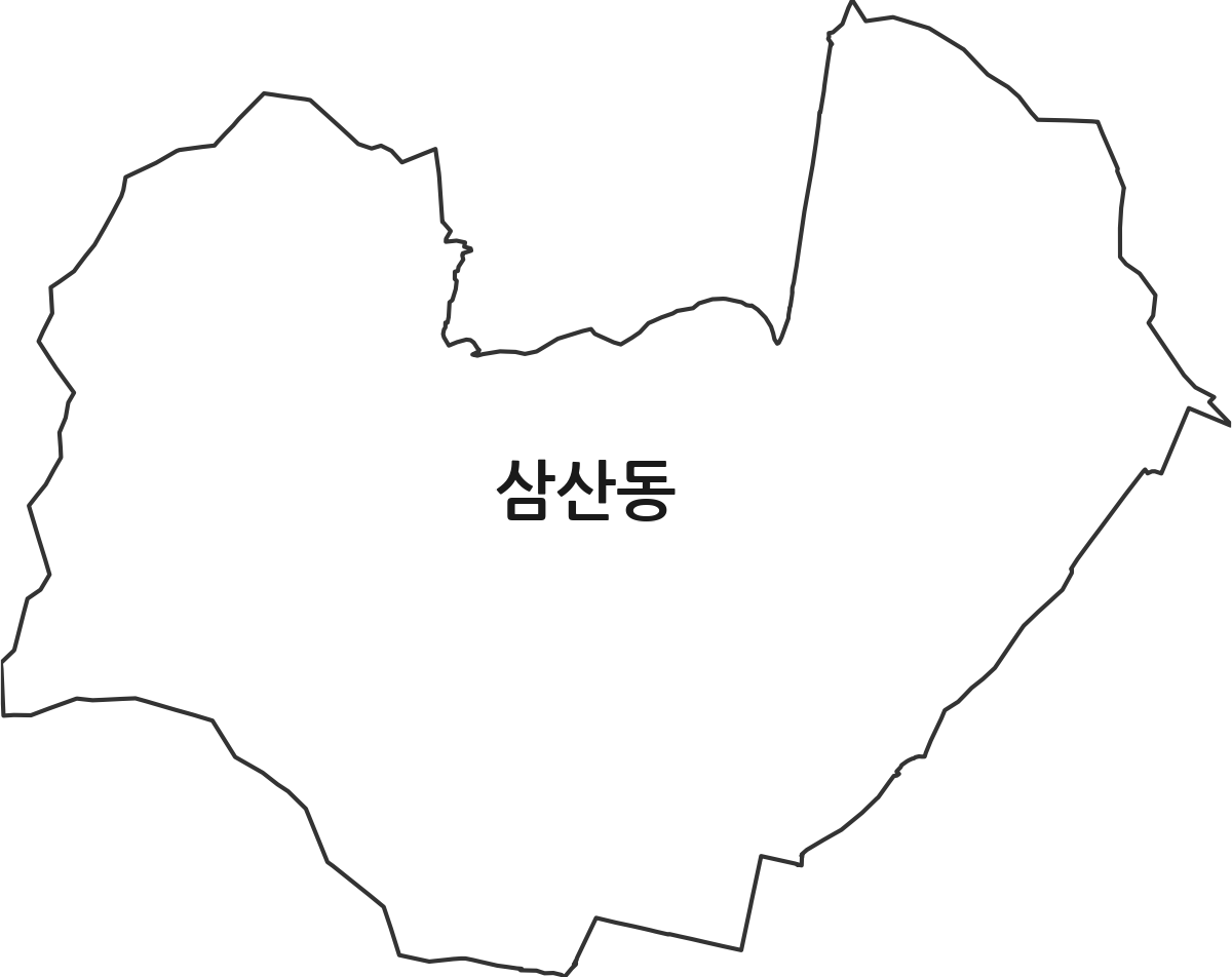 전북특별자치도 정읍시 삼산동 법정동 행정구역 경계 지도