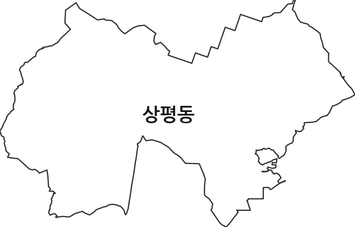 전북특별자치도 정읍시 상평동 법정동 행정구역 경계 지도
