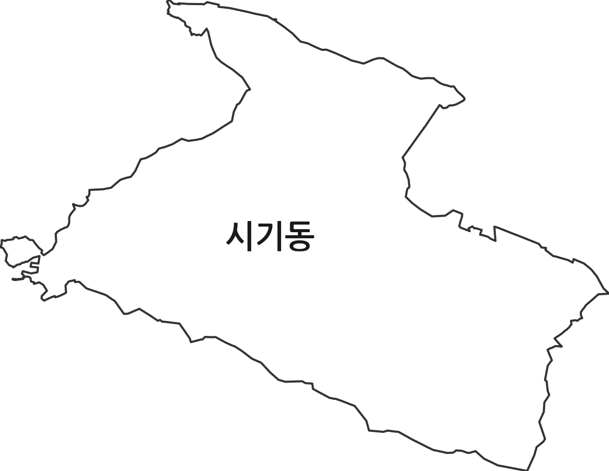전북특별자치도 정읍시 시기동 법정동 행정구역 경계 지도
