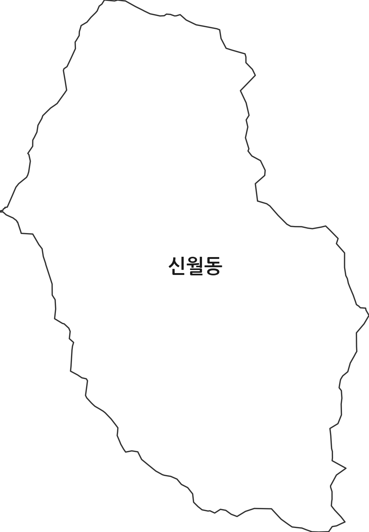 전북특별자치도 정읍시 신월동 법정동 행정구역 경계 지도
