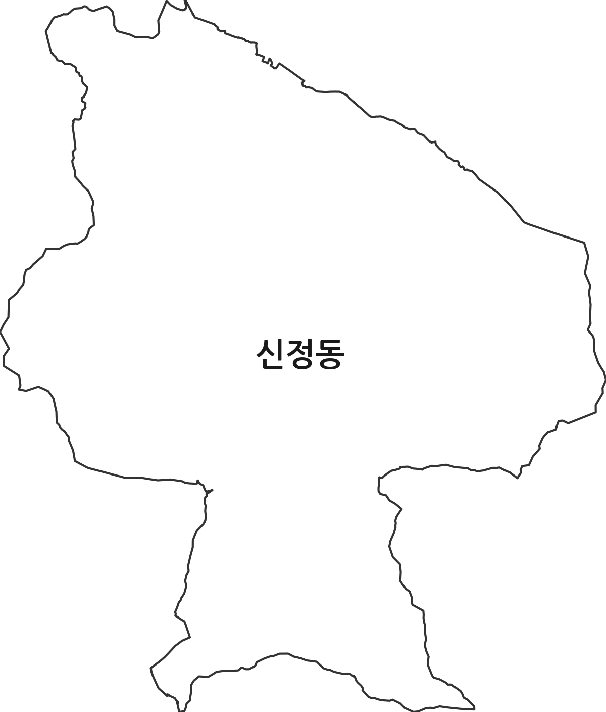 전북특별자치도 정읍시 신정동 법정동 행정구역 경계 지도