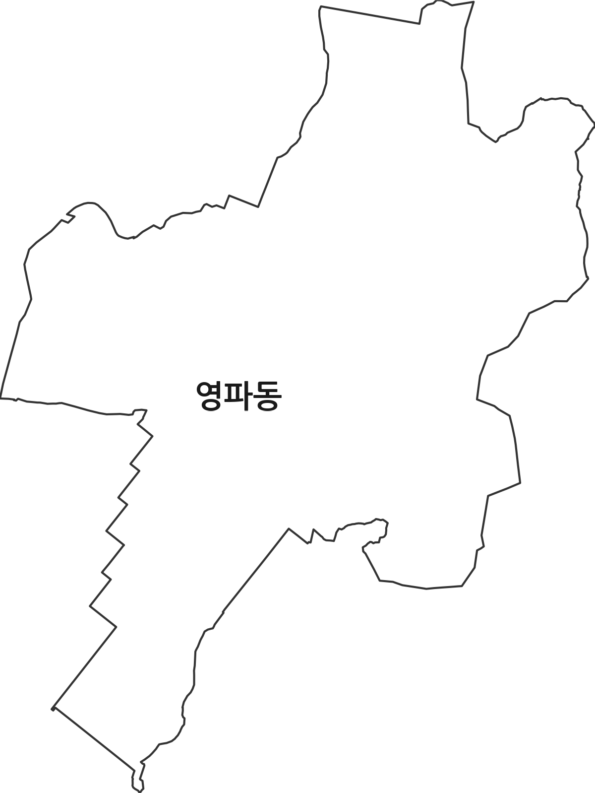 전북특별자치도 정읍시 영파동 법정동 행정구역 경계 지도