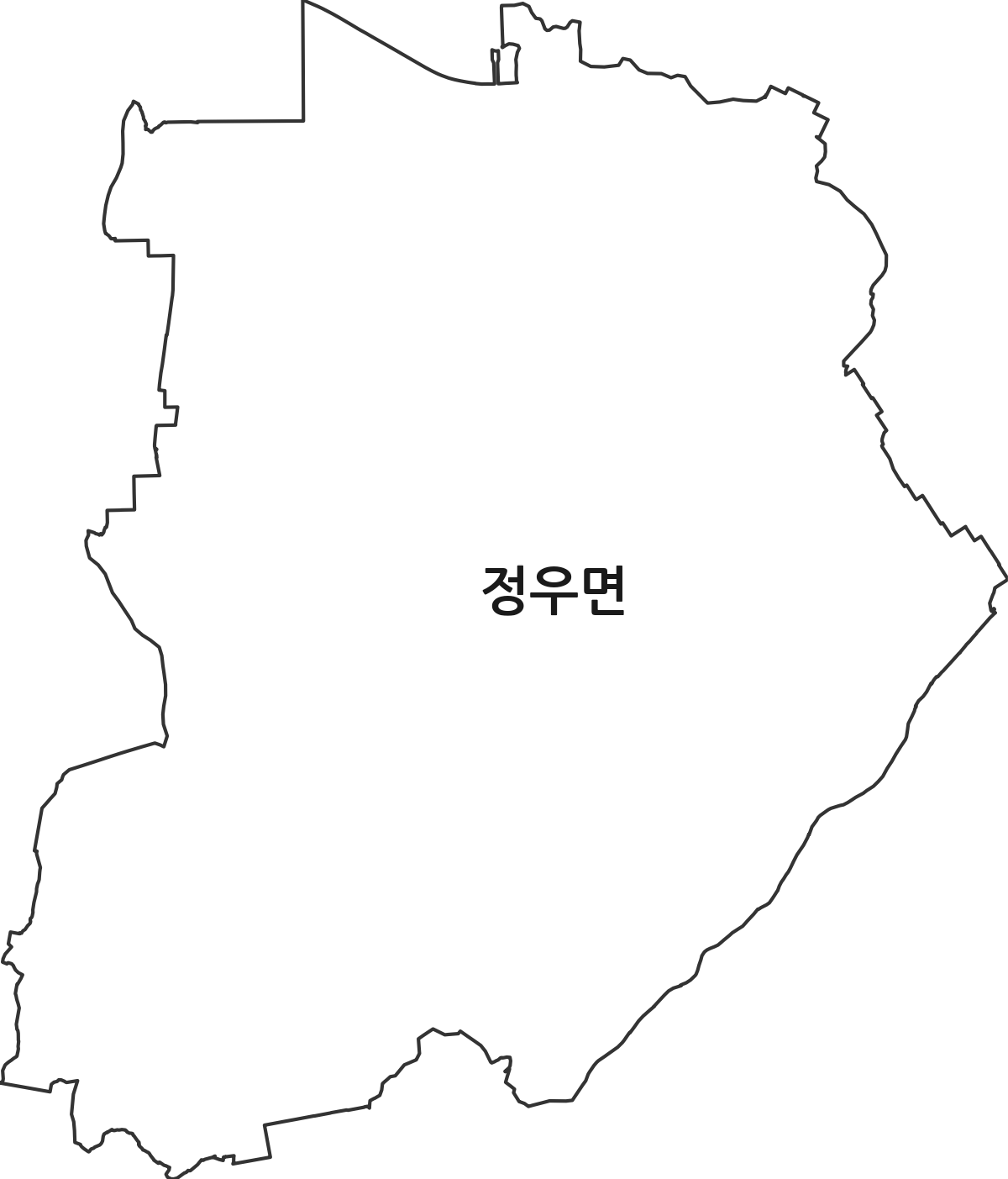 전북특별자치도 정읍시 정우면 법정동 행정구역 경계 지도
