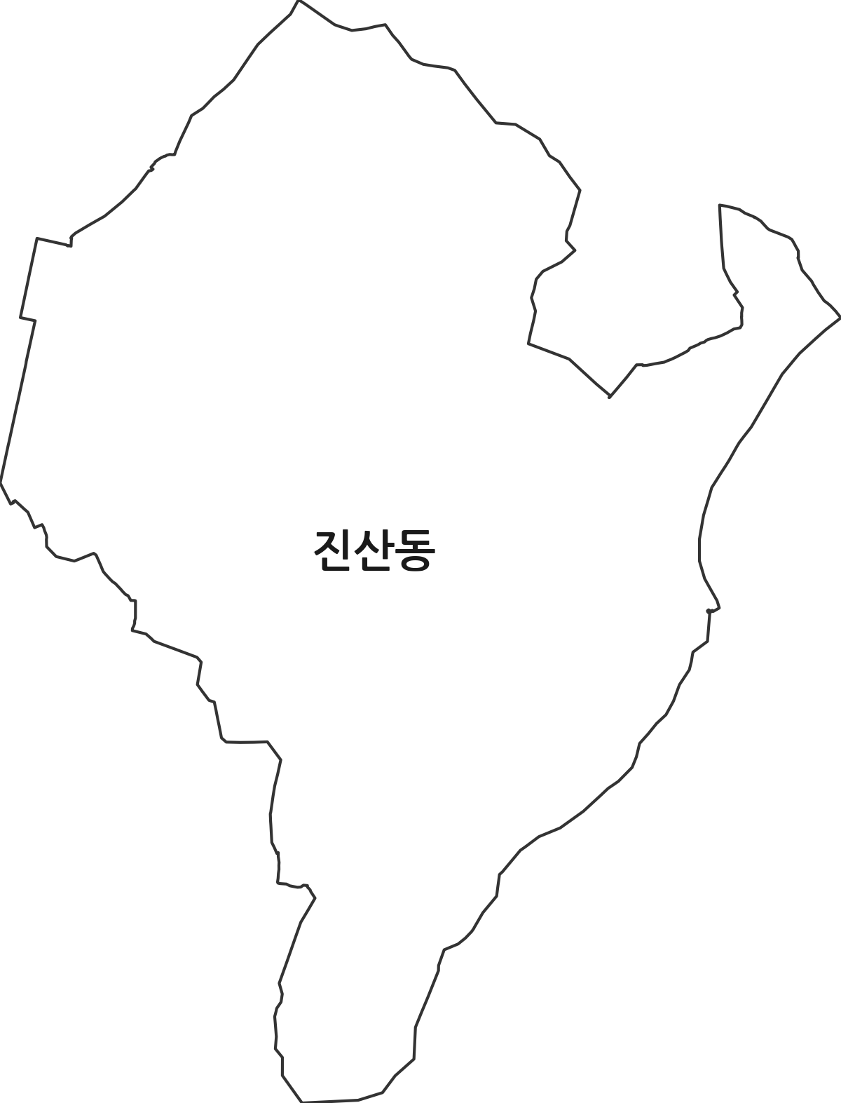 전북특별자치도 정읍시 진산동 법정동 행정구역 경계 지도