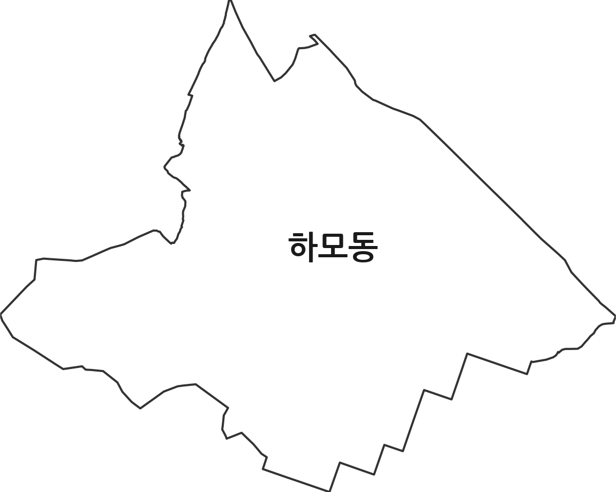 전북특별자치도 정읍시 하모동 법정동 행정구역 경계 지도