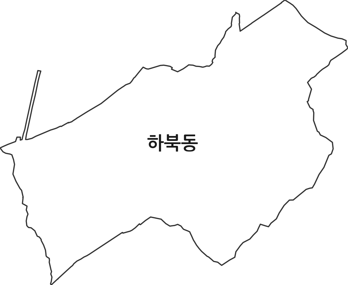 전북특별자치도 정읍시 하북동 법정동 행정구역 경계 지도