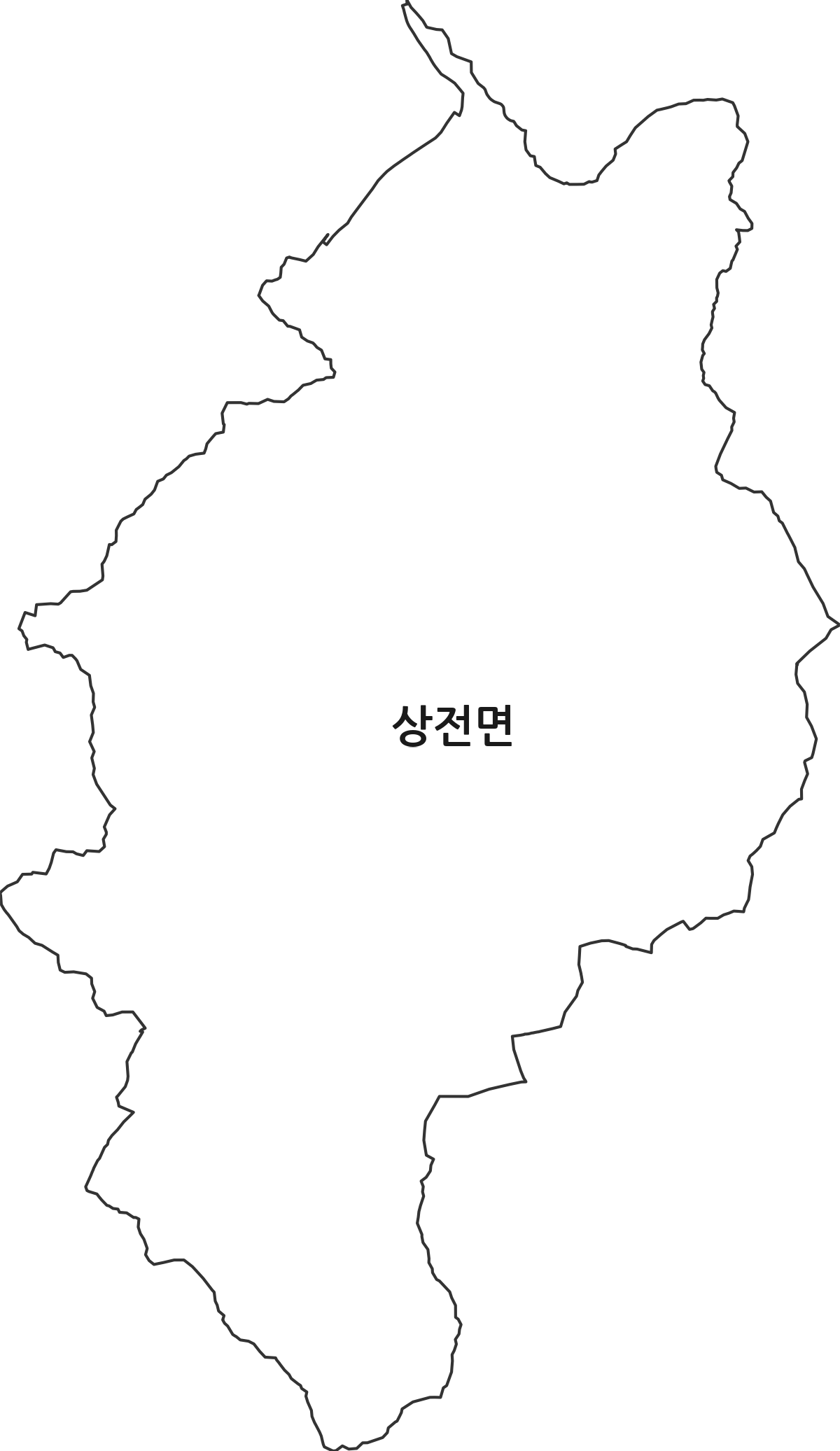 전북특별자치도 진안군 상전면 행정동 행정구역 경계 지도