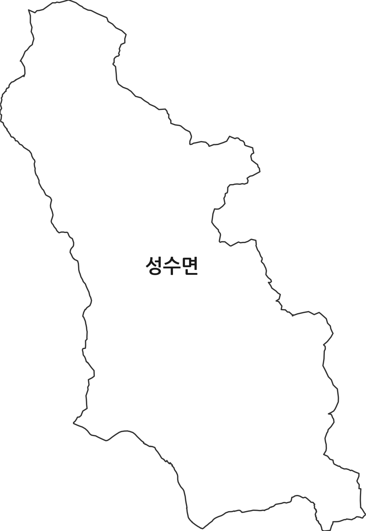 전북특별자치도 진안군 성수면 행정동 행정구역 경계 지도