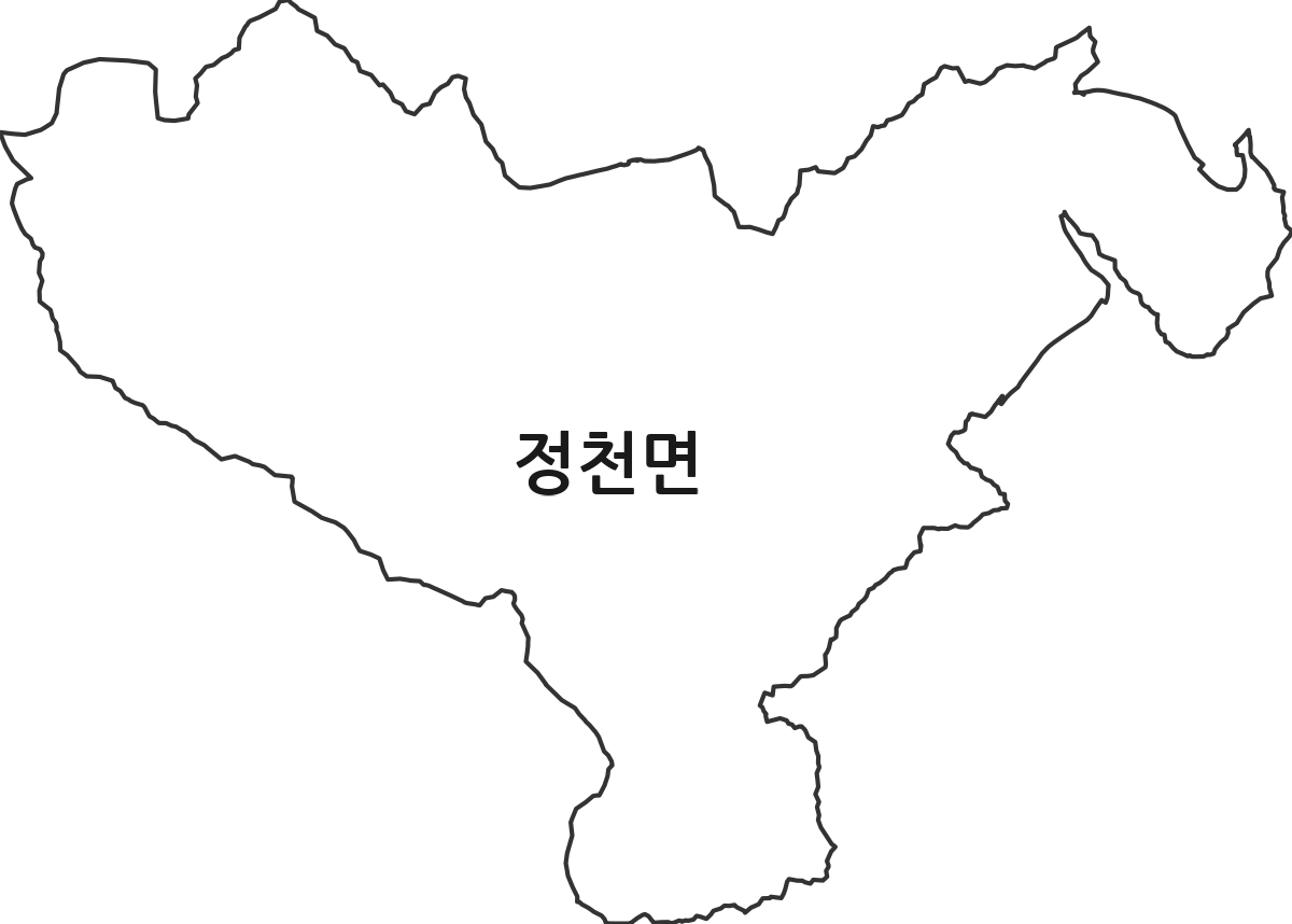 전북특별자치도 진안군 정천면 행정동 행정구역 경계 지도