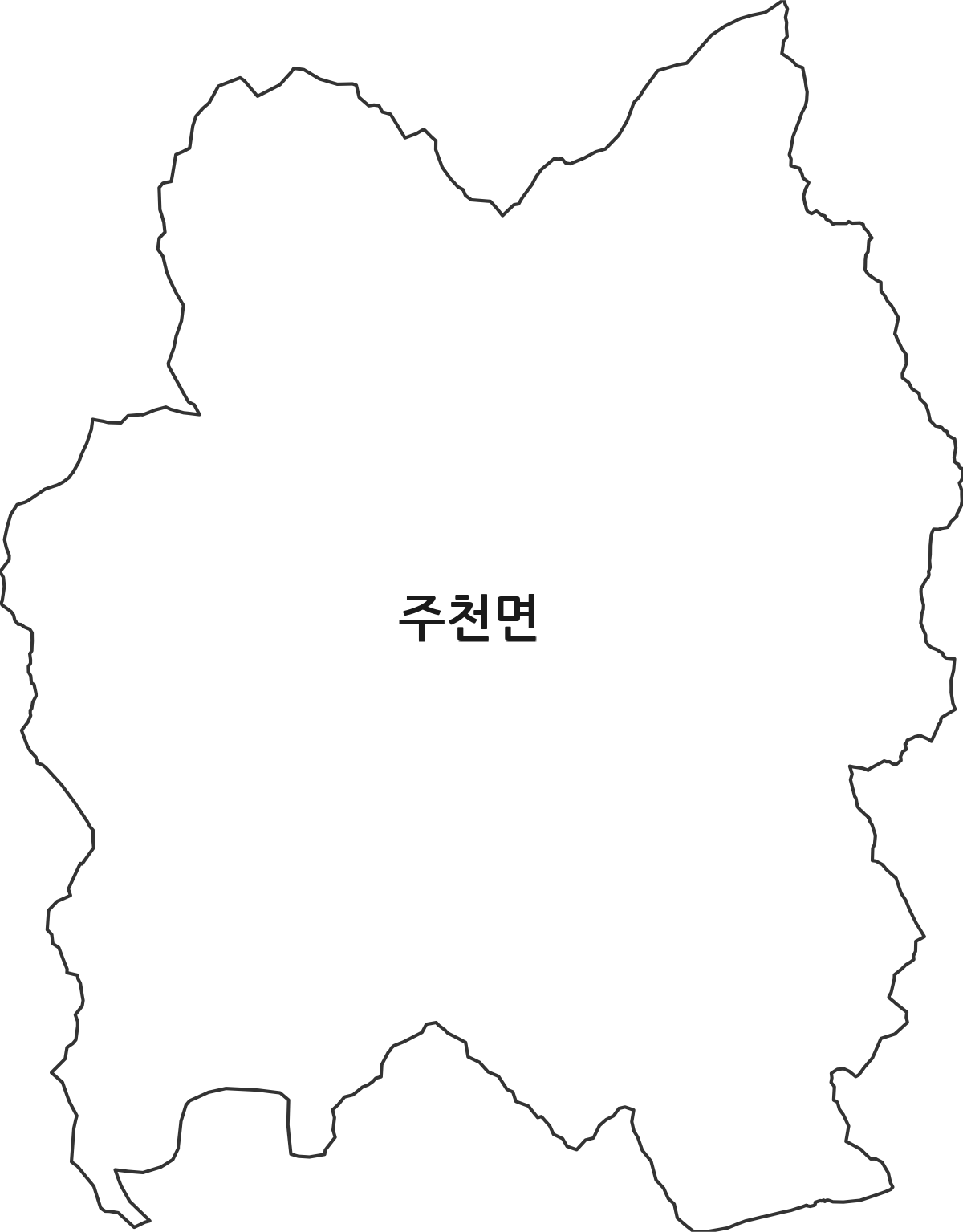 전북특별자치도 진안군 주천면 행정동 행정구역 경계 지도