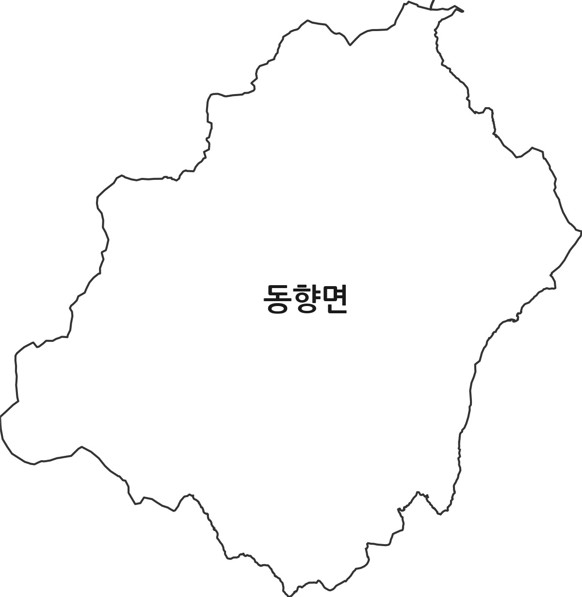 전북특별자치도 진안군 동향면 법정동 행정구역 경계 지도