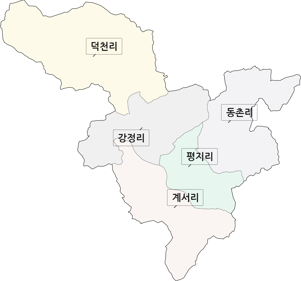 전북특별자치도 진안군 마령면 법정동 리 구분 행정구역 경계 지도