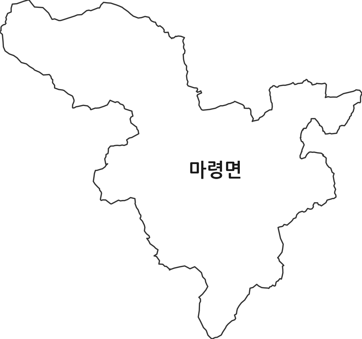 전북특별자치도 진안군 마령면 법정동 행정구역 경계 지도