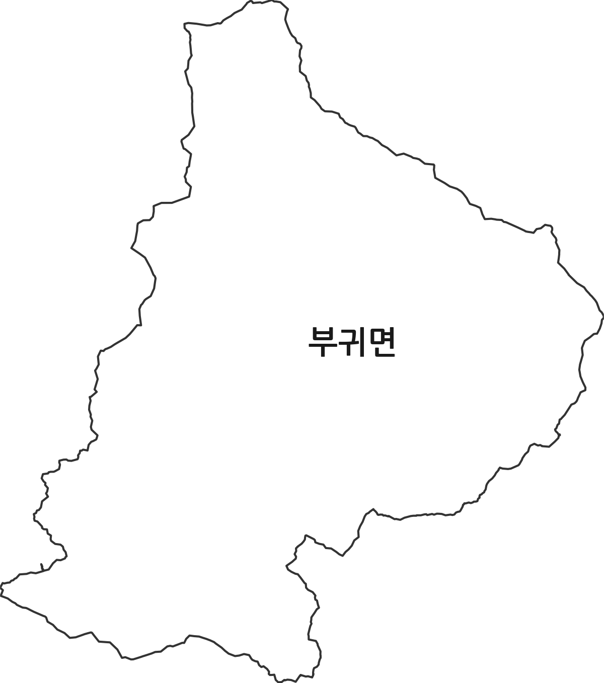 전북특별자치도 진안군 부귀면 법정동 행정구역 경계 지도