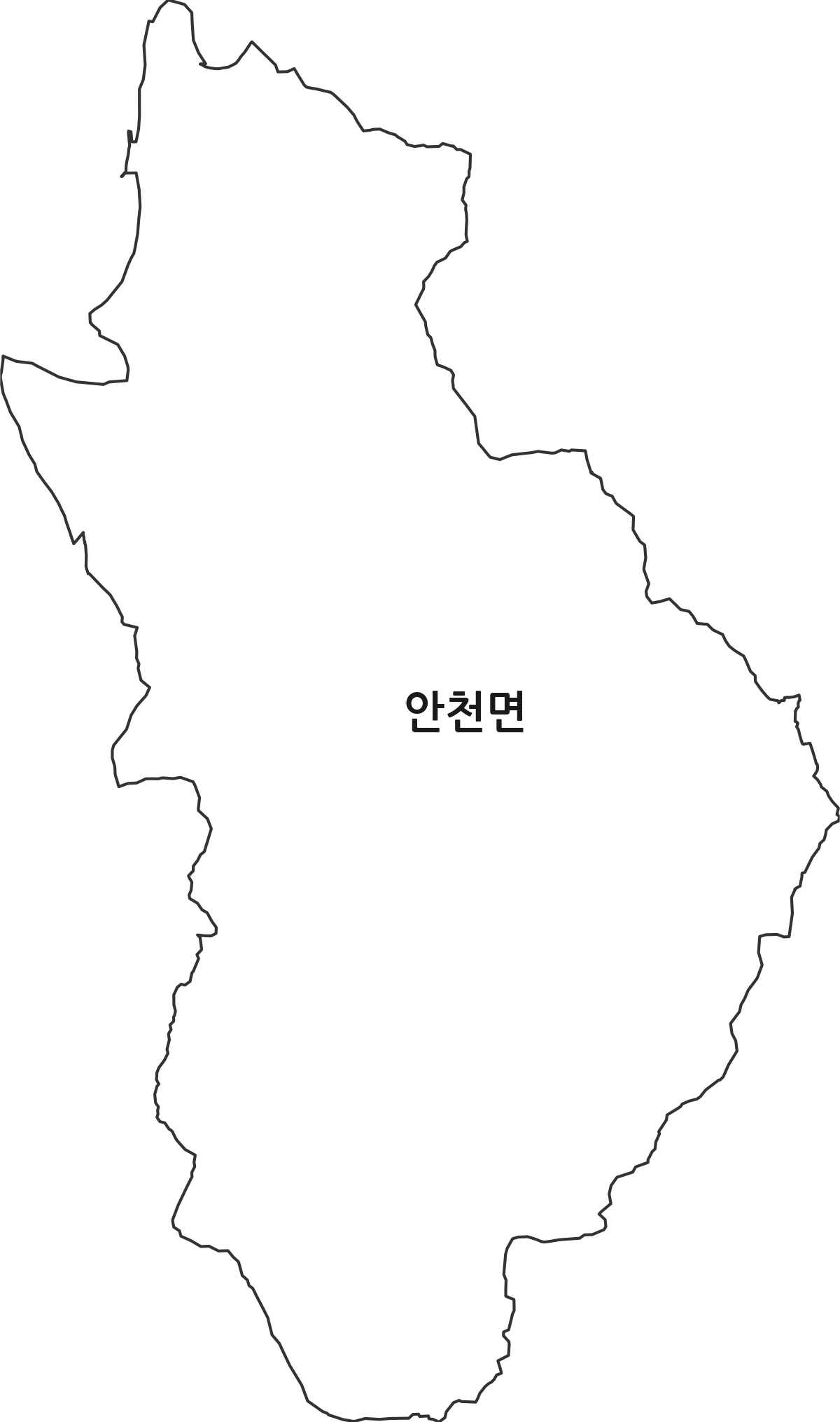 전북특별자치도 진안군 안천면 법정동 행정구역 경계 지도