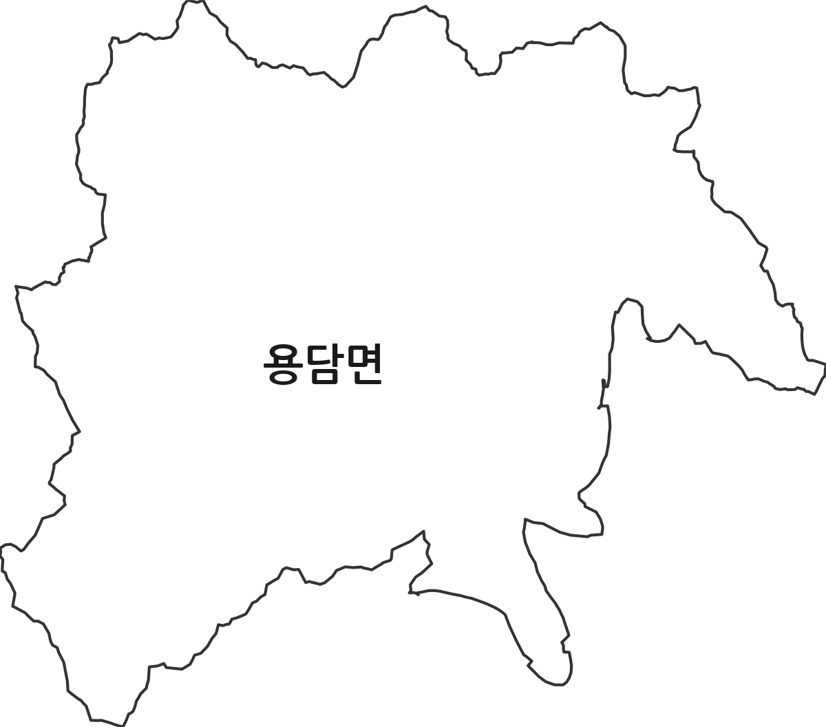 전북특별자치도 진안군 용담면 법정동 행정구역 경계 지도