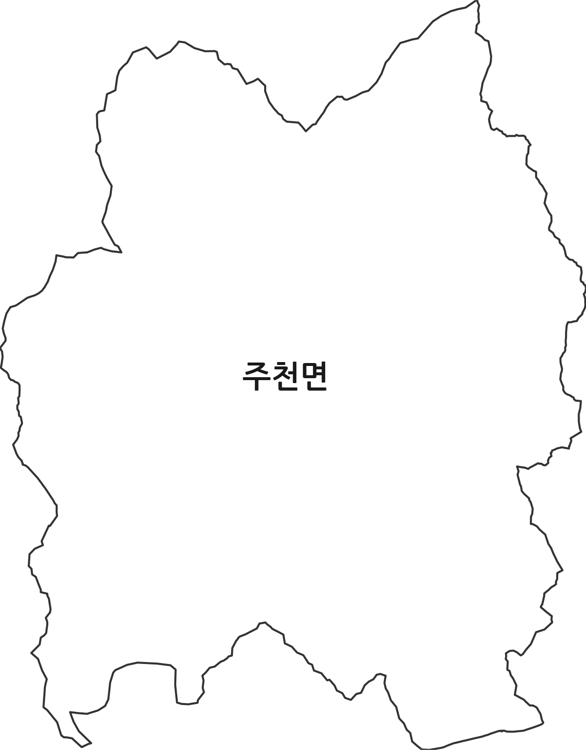 전북특별자치도 진안군 주천면 법정동 행정구역 경계 지도