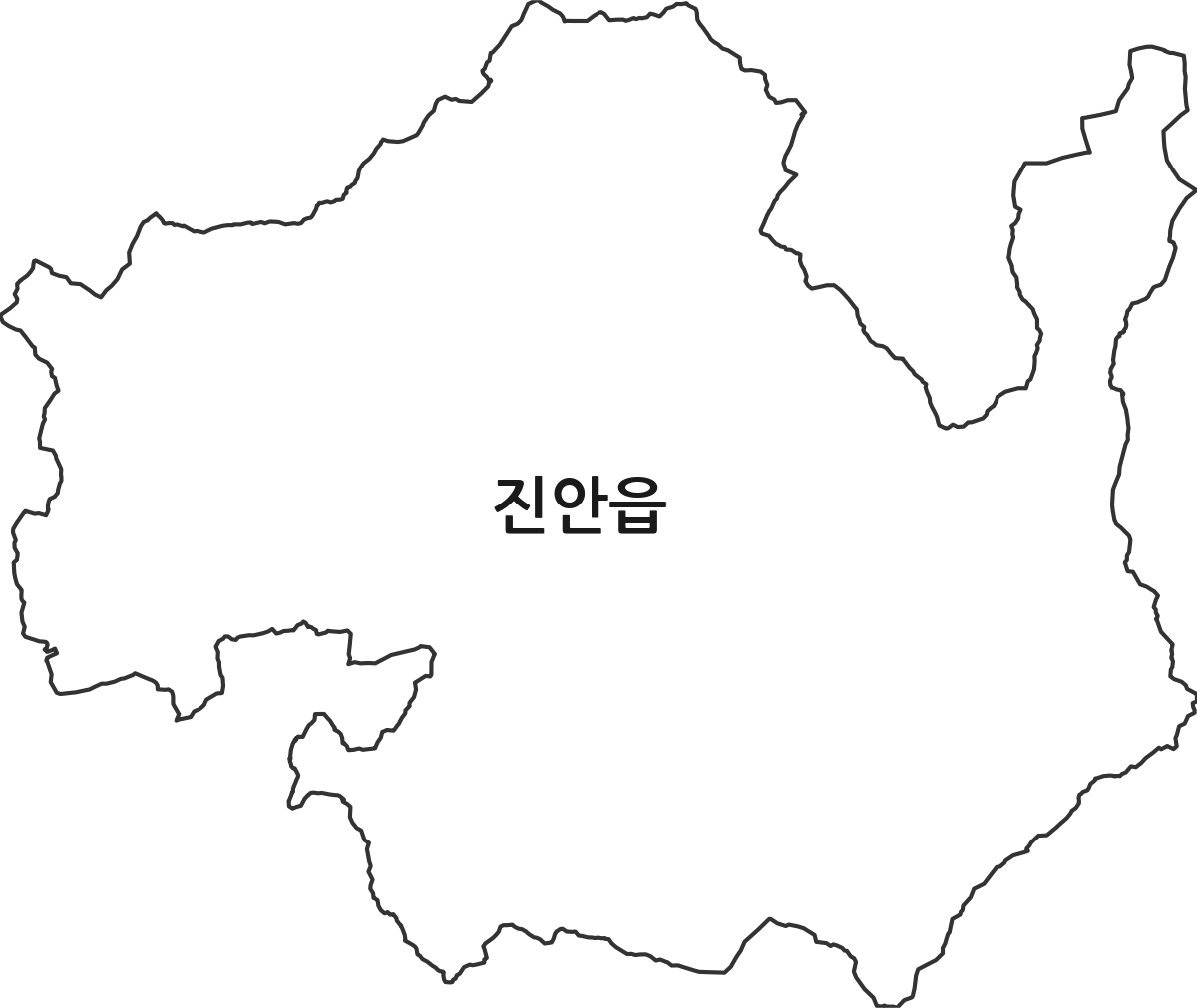 전북특별자치도 진안군 진안읍 법정동 행정구역 경계 지도
