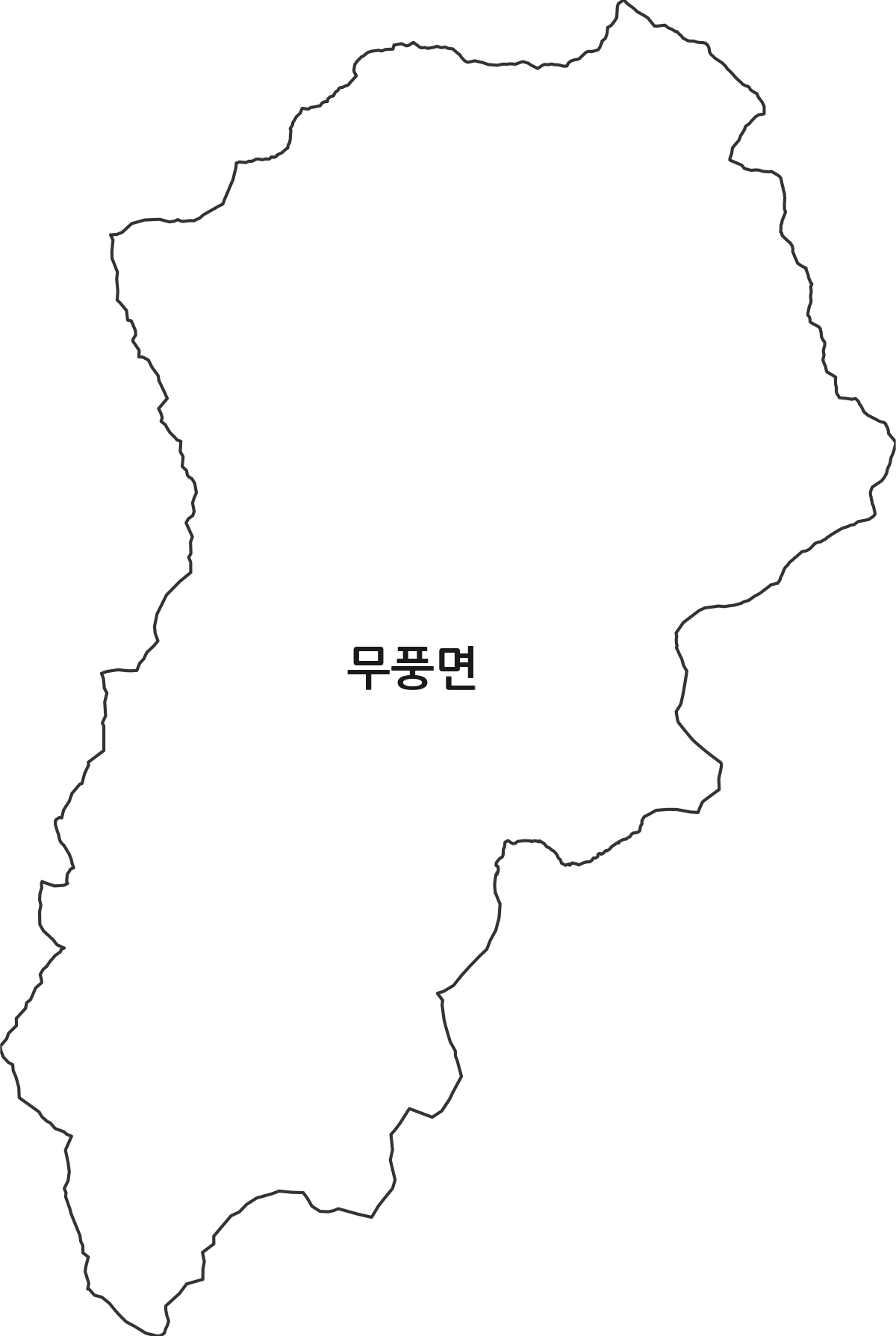 전북특별자치도 무주군 무풍면 행정동 행정구역 경계 지도
