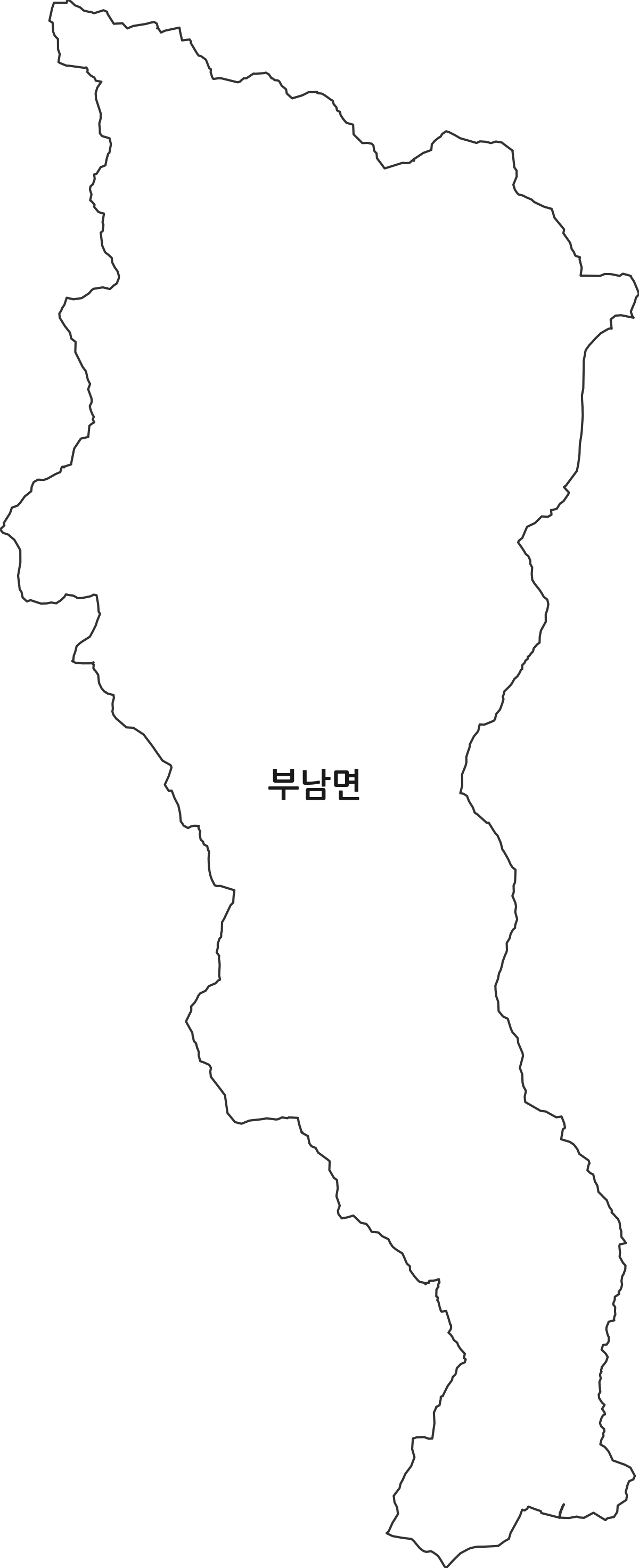 전북특별자치도 무주군 부남면 행정동 행정구역 경계 지도