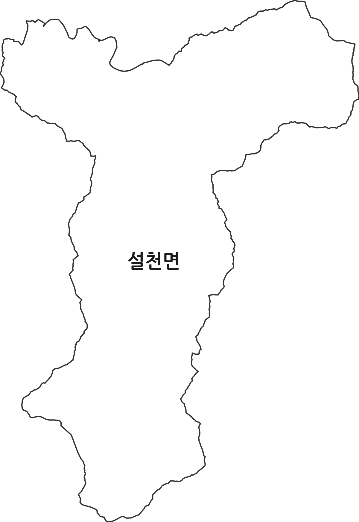 전북특별자치도 무주군 설천면 행정동 행정구역 경계 지도