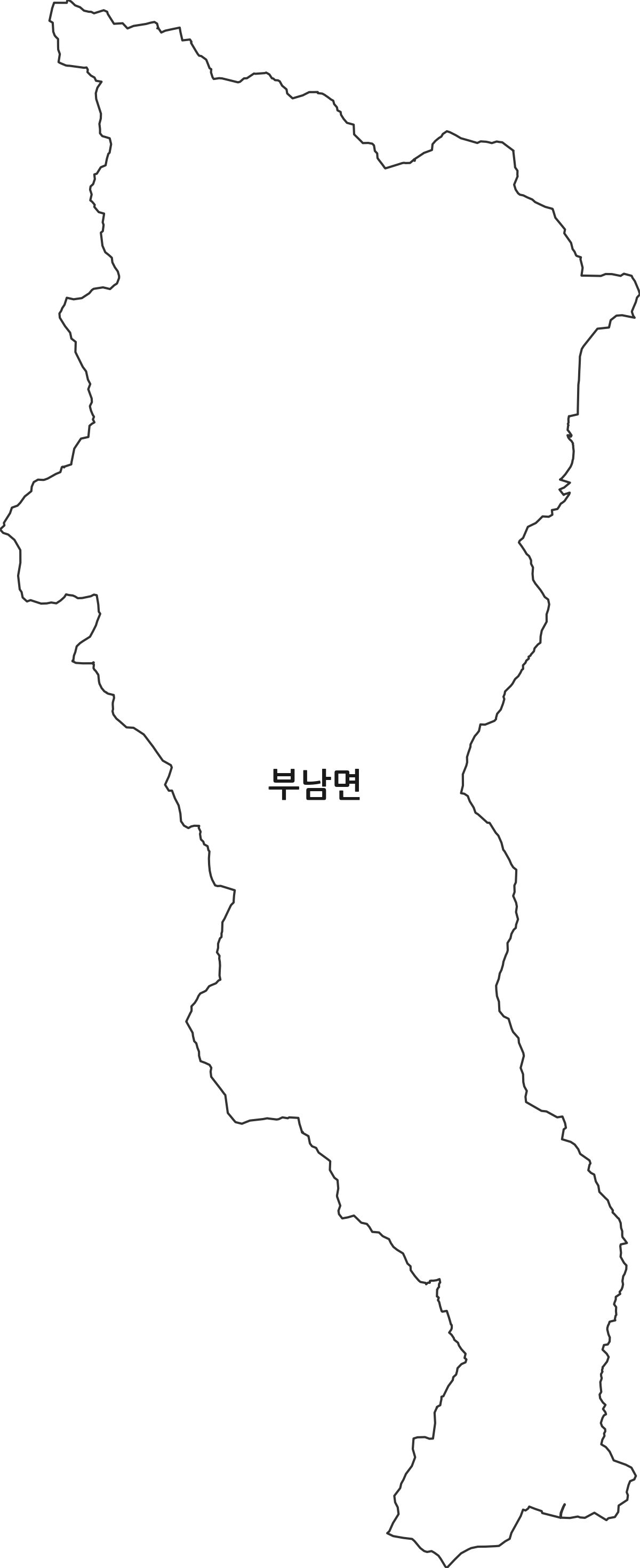 전북특별자치도 무주군 부남면 법정동 행정구역 경계 지도