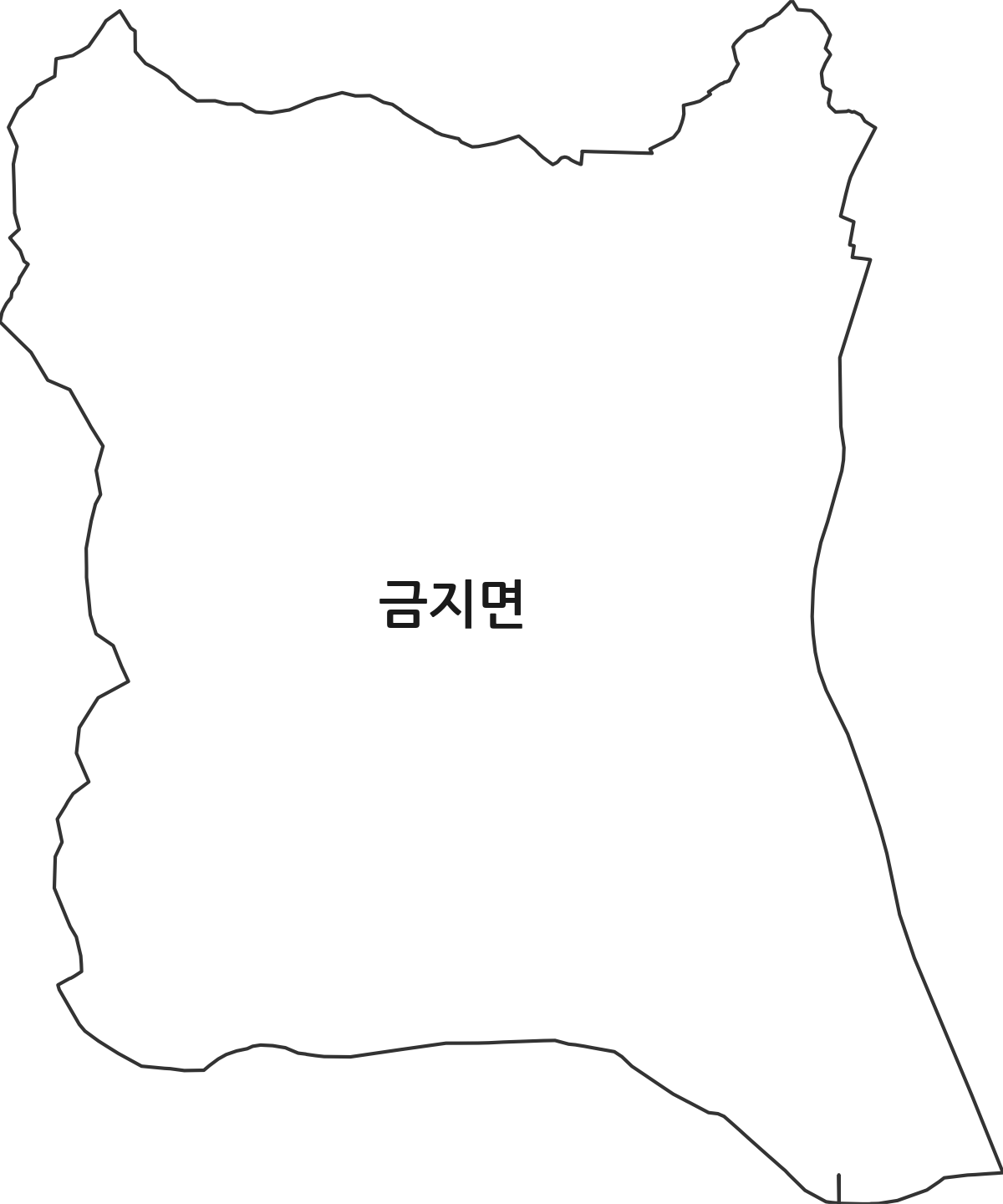 전북특별자치도 남원시 금지면 행정동 행정구역 경계 지도