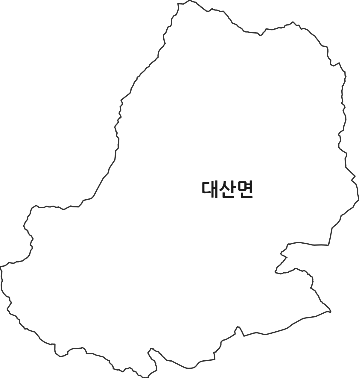 전북특별자치도 남원시 대산면 행정동 행정구역 경계 지도