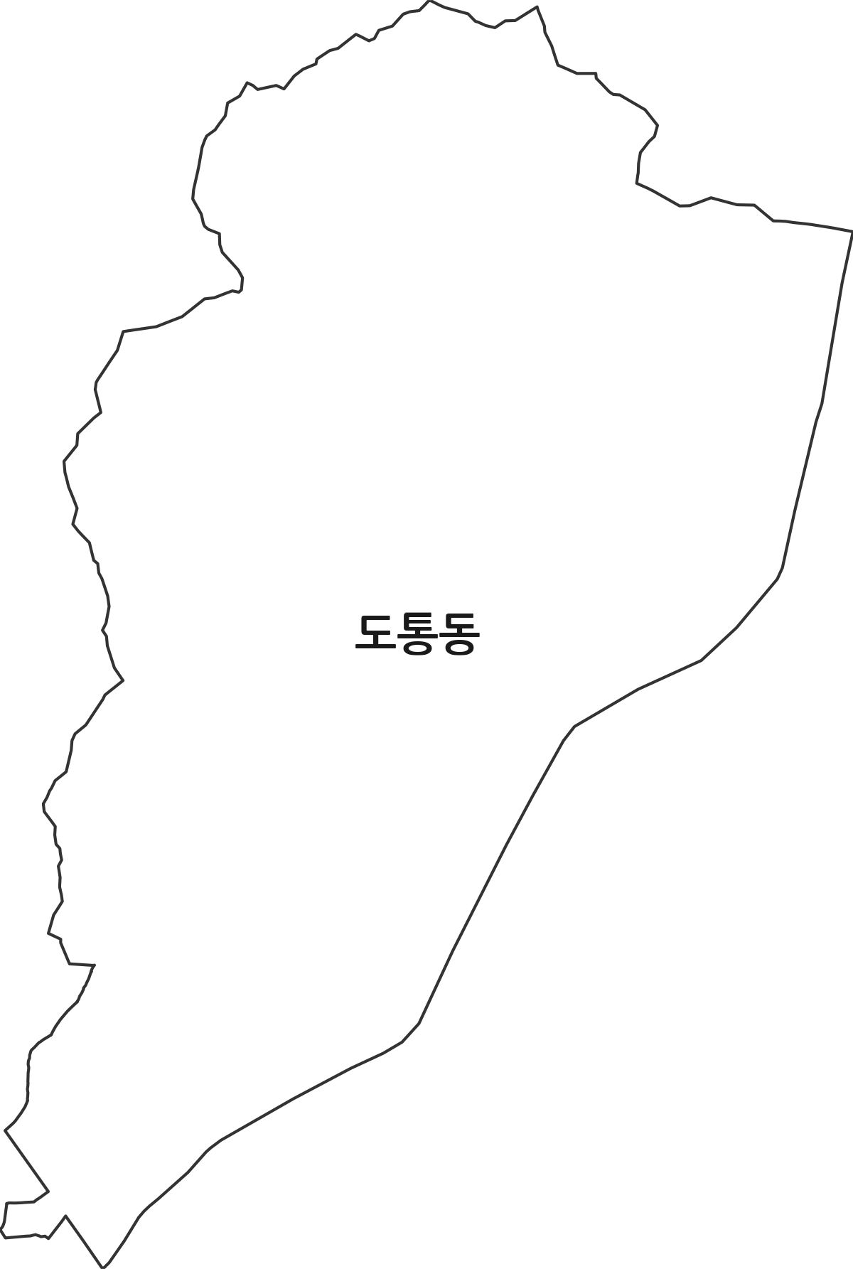 전북특별자치도 남원시 도통동 행정동 행정구역 경계 지도