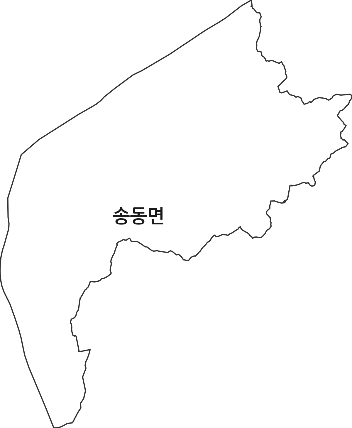 전북특별자치도 남원시 송동면 행정동 행정구역 경계 지도