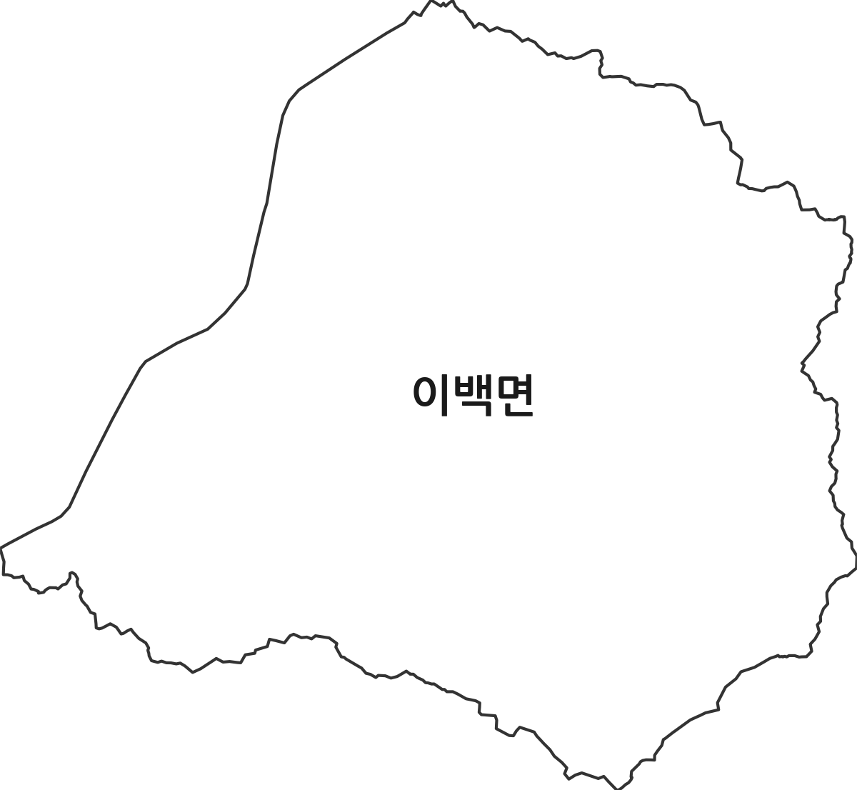전북특별자치도 남원시 이백면 행정동 행정구역 경계 지도