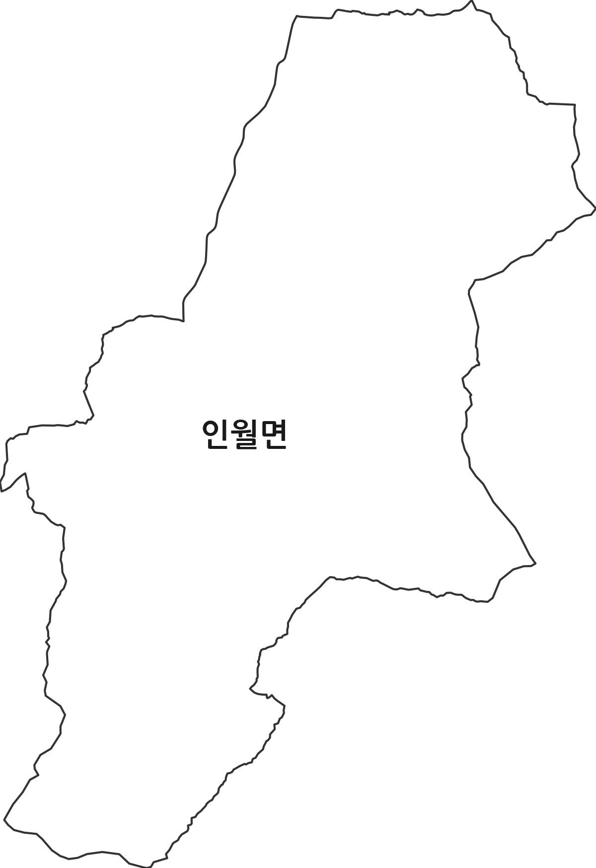 전북특별자치도 남원시 인월면 행정동 행정구역 경계 지도