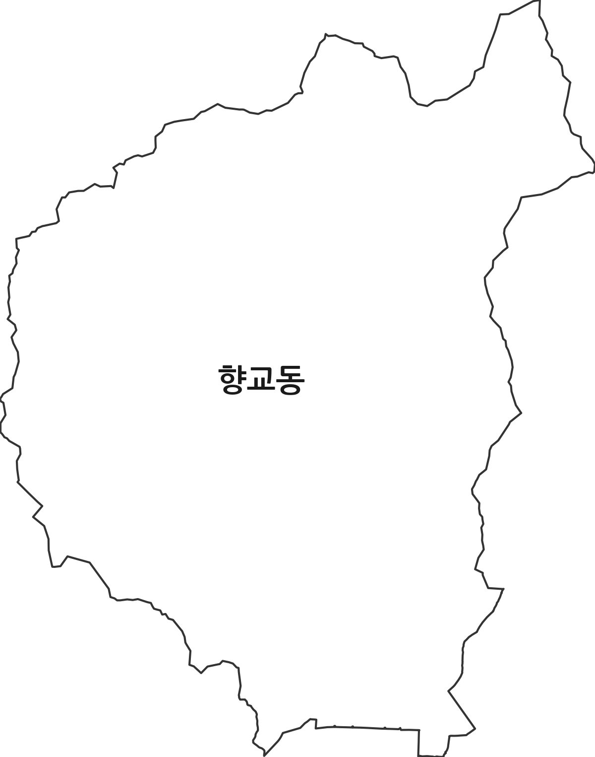 전북특별자치도 남원시 향교동 행정동 행정구역 경계 지도