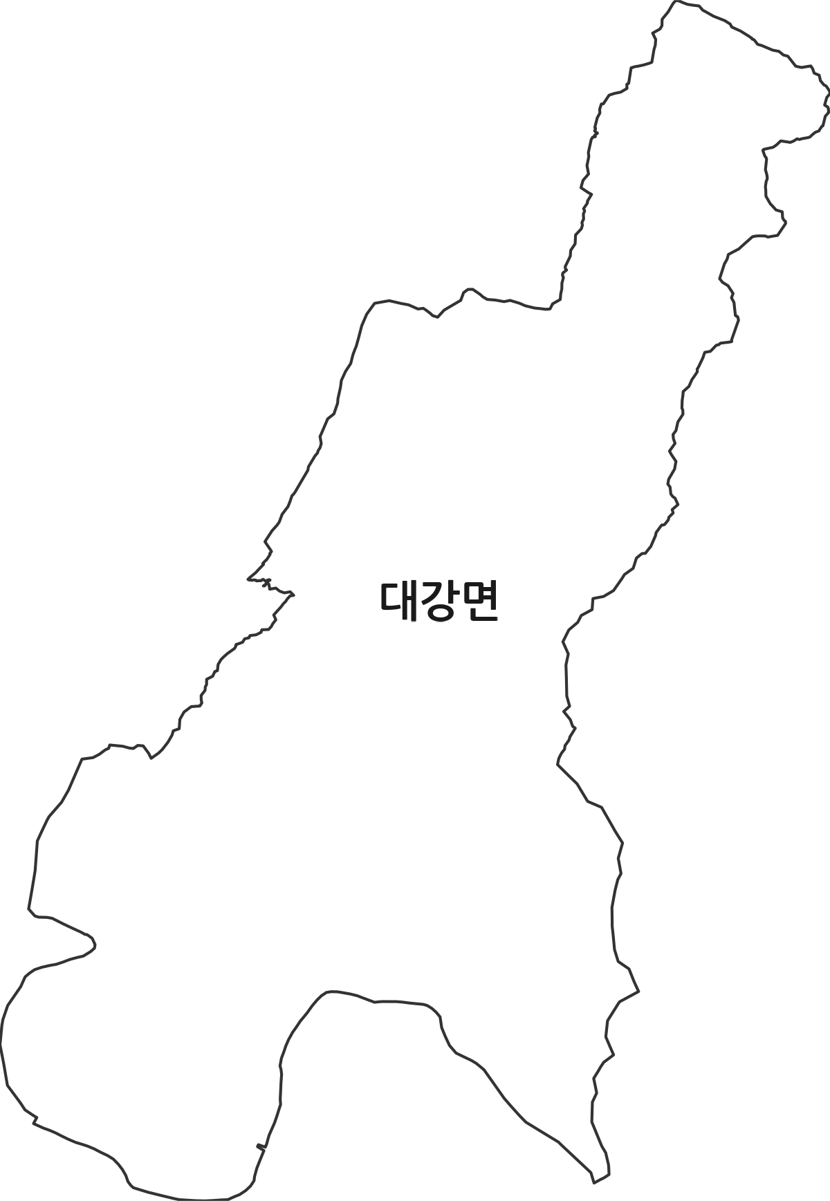 전북특별자치도 남원시 대강면 법정동 행정구역 경계 지도