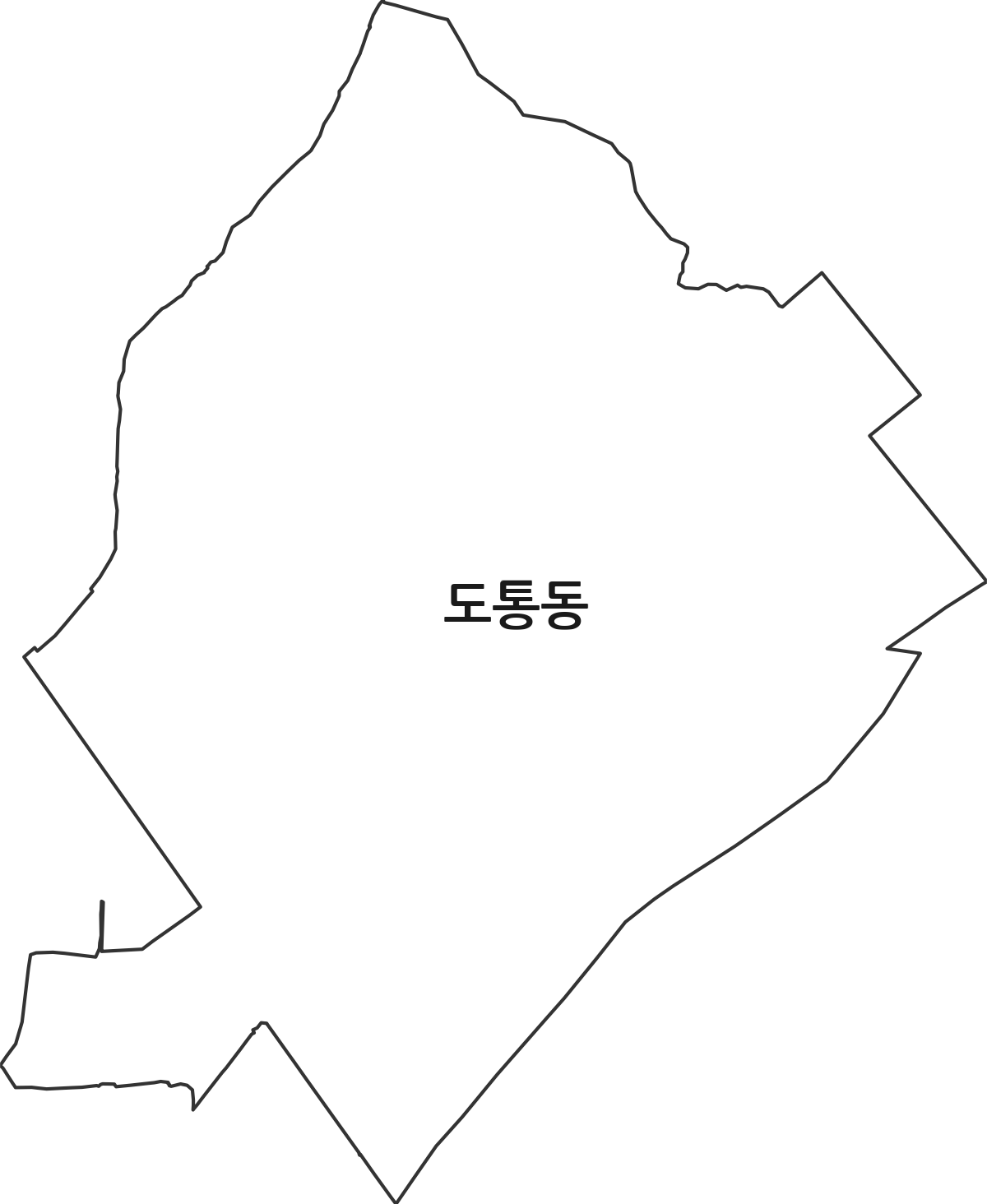 전북특별자치도 남원시 도통동 법정동 행정구역 경계 지도