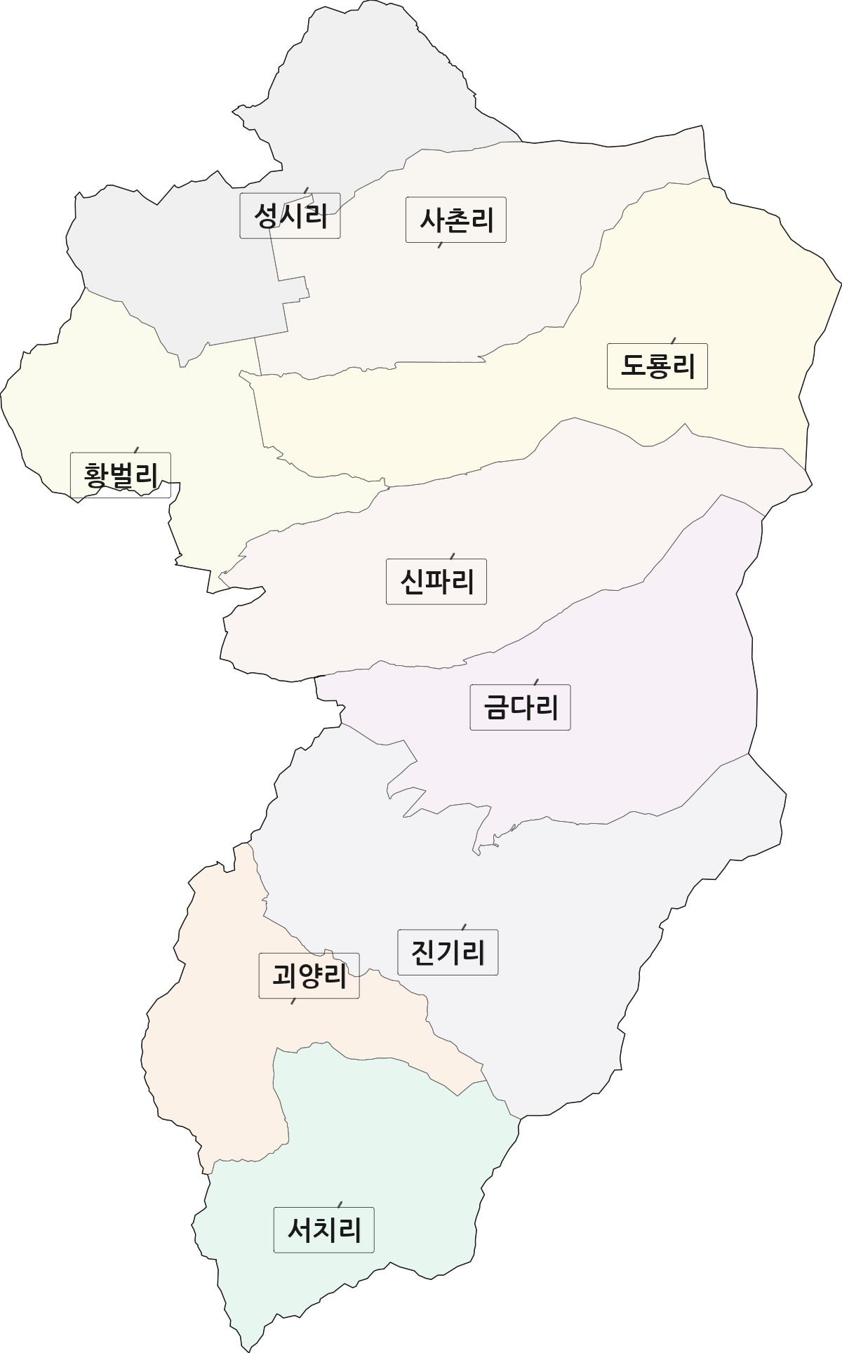 전북특별자치도 남원시 보절면 법정동 리 구분 행정구역 경계 지도
